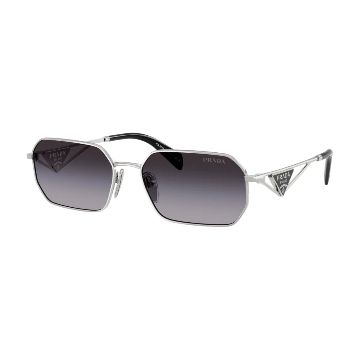 Prada SPR A51 1BC 90A grey-lensed rectangle sunglasses for women, luxury design, available at Optorium online