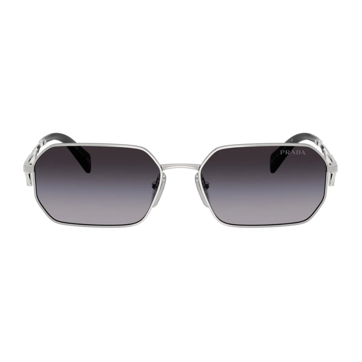 Luxury Prada SPR A51 1BC 90A women’s rectangle sunglasses with grey lenses, UV protection available online at Optorium