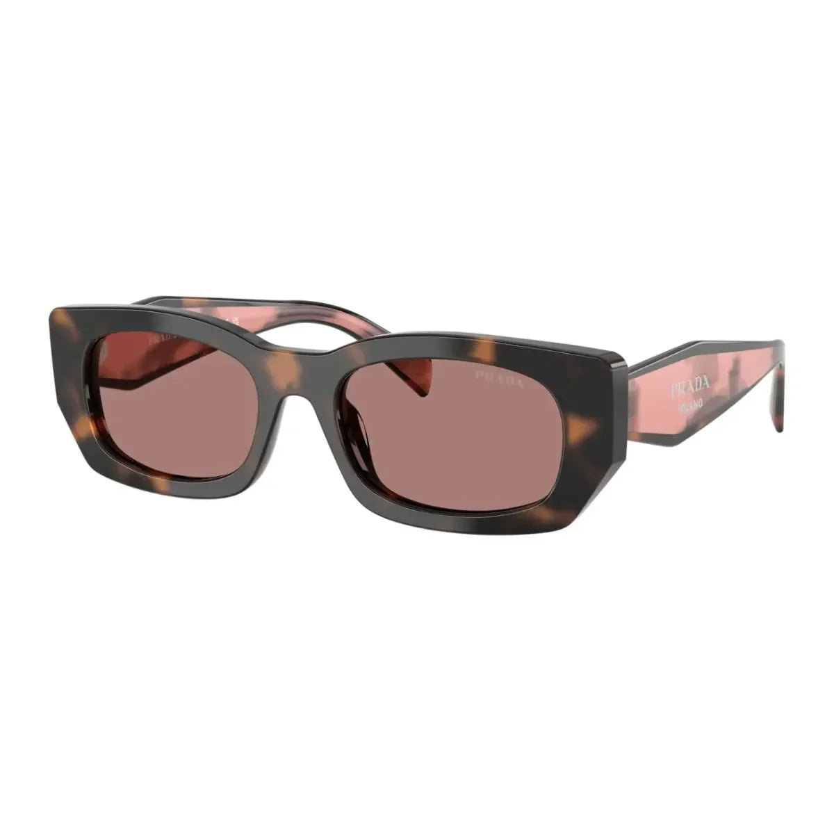 Prada Sunglasses SPR B05 23A-60B havana brown rectangle sunglasses, Prada shades for women with premium finish optorium online