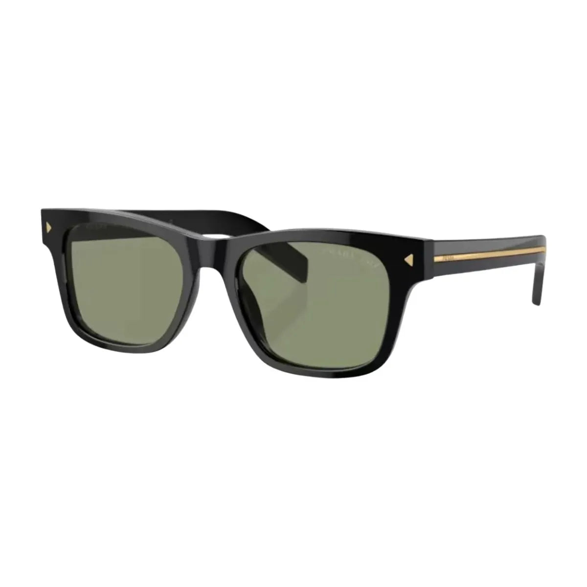 Trendy Prada shades men’s SPR A17 16K-20G, square frame with sleek black color, offering premium craftsmanship and durable polarized lenses for all-day style at optorium.
