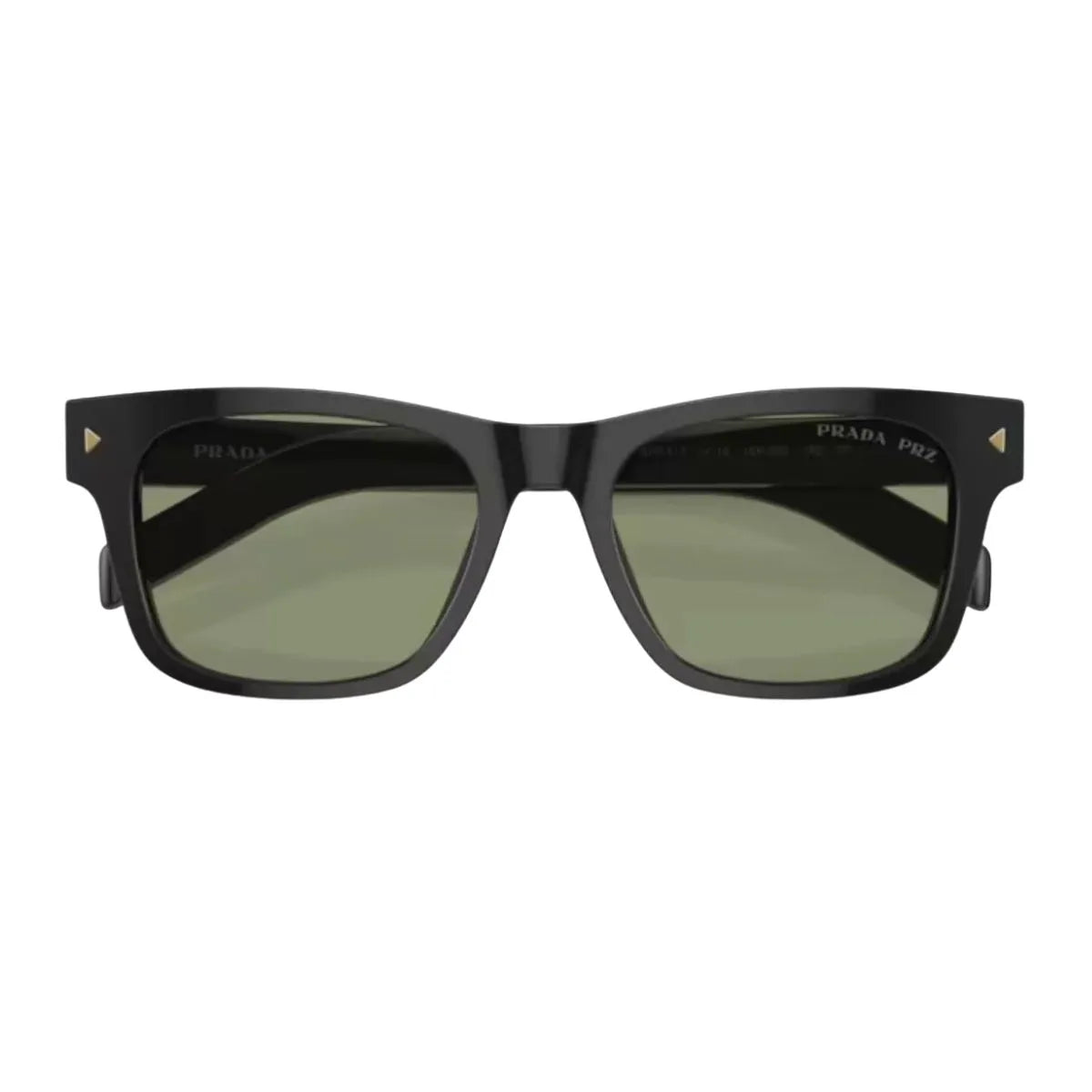 Prada eyewear men’s SPR A17 16K-20G, square shape with black finish, delivering comfort, style, and UV protection in these iconic Prada polarized sunglasses at optorium.