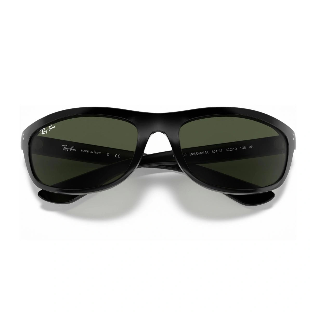 rayban balorama black wrap frame green lens design