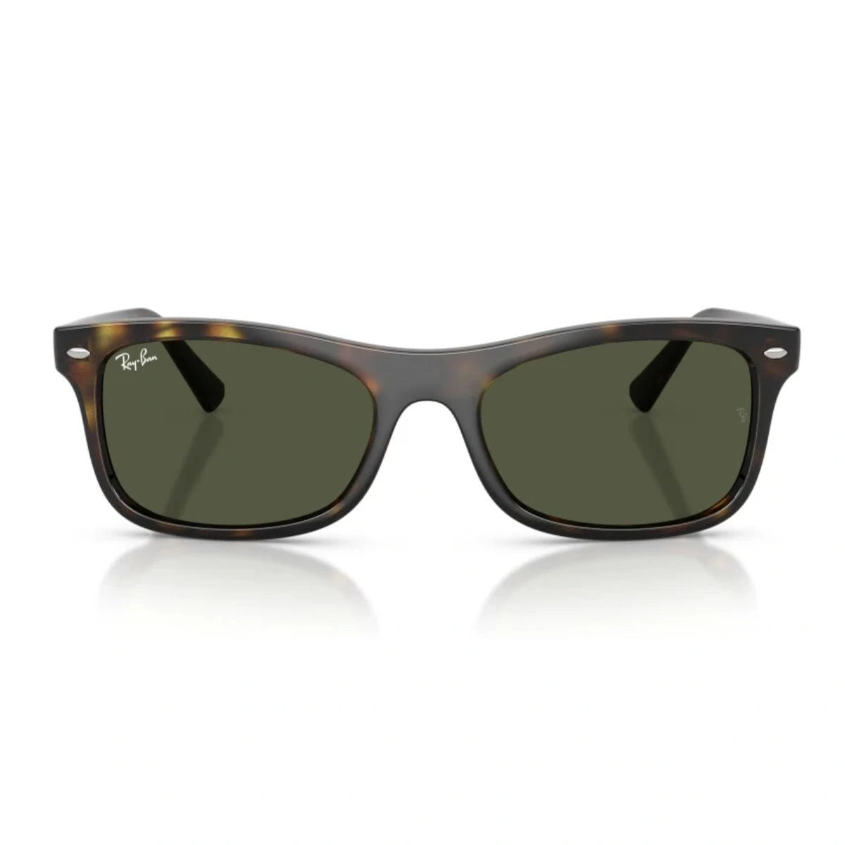 Ray-Ban square frame sunglasses Havana finish green tint