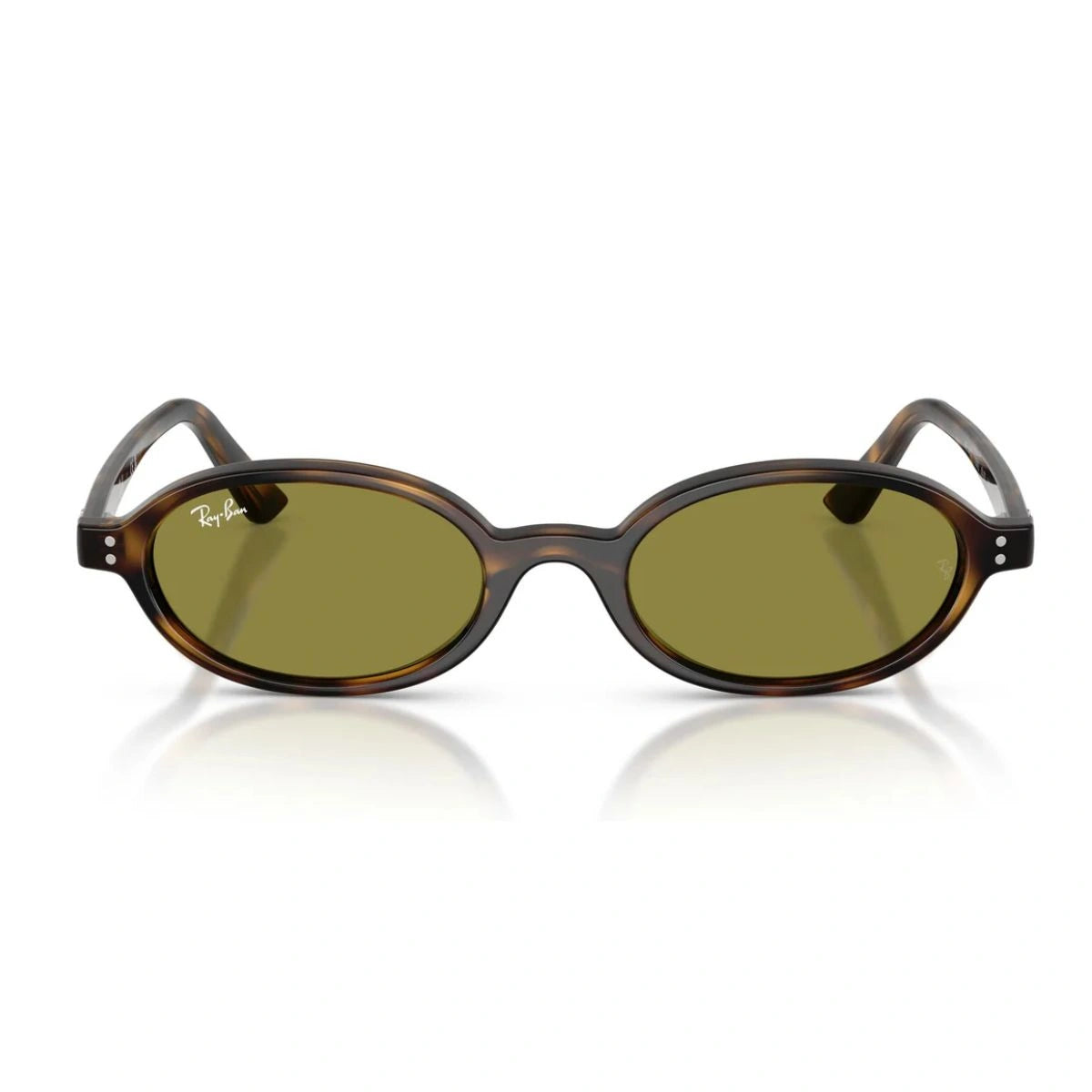 rayban RB4472 oval sunglasses havana frame yellow lens