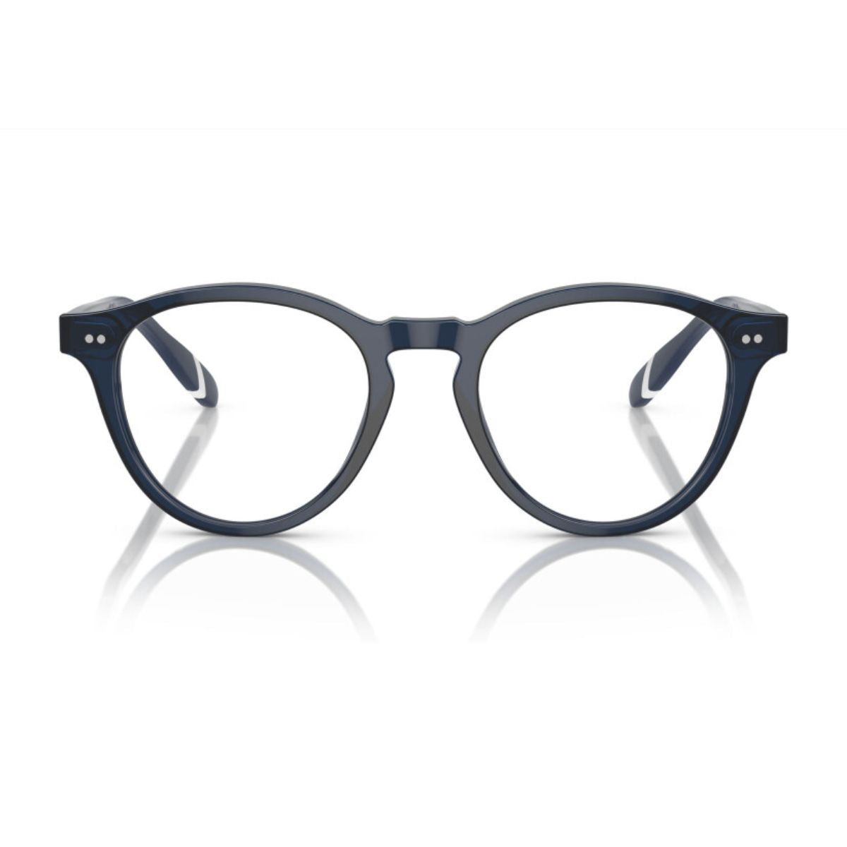 Discover the Ralph Lauren Polo PH 2268 5470 round optical frames in shiny blue, crafted for men with a stylish full-rim acetate design, available online at Optorium.