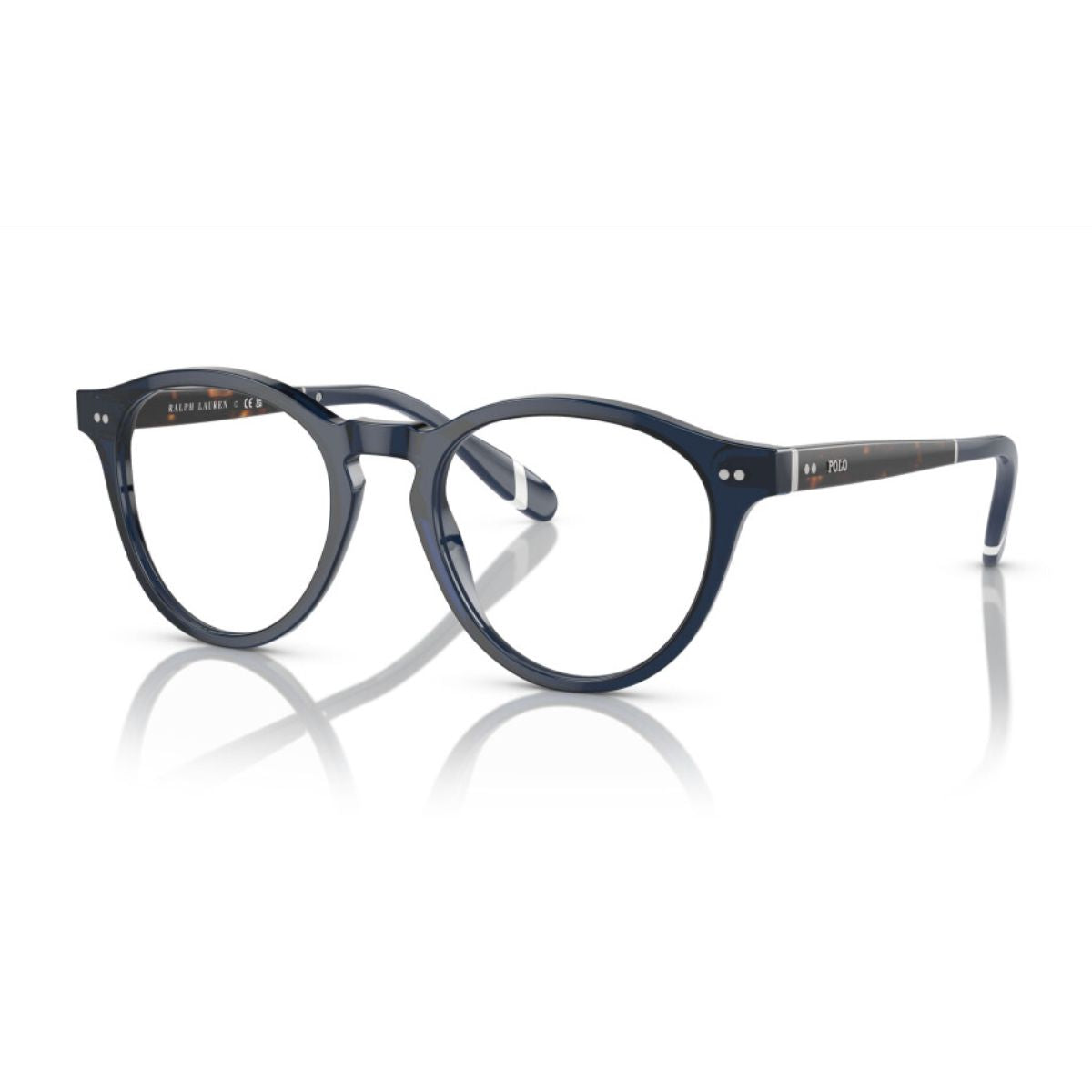 Elevate your eyewear collection with Ralph Lauren Polo PH 2268 5470, featuring a round shape and premium acetate material in a sleek shiny blue finish, online at Optorium.