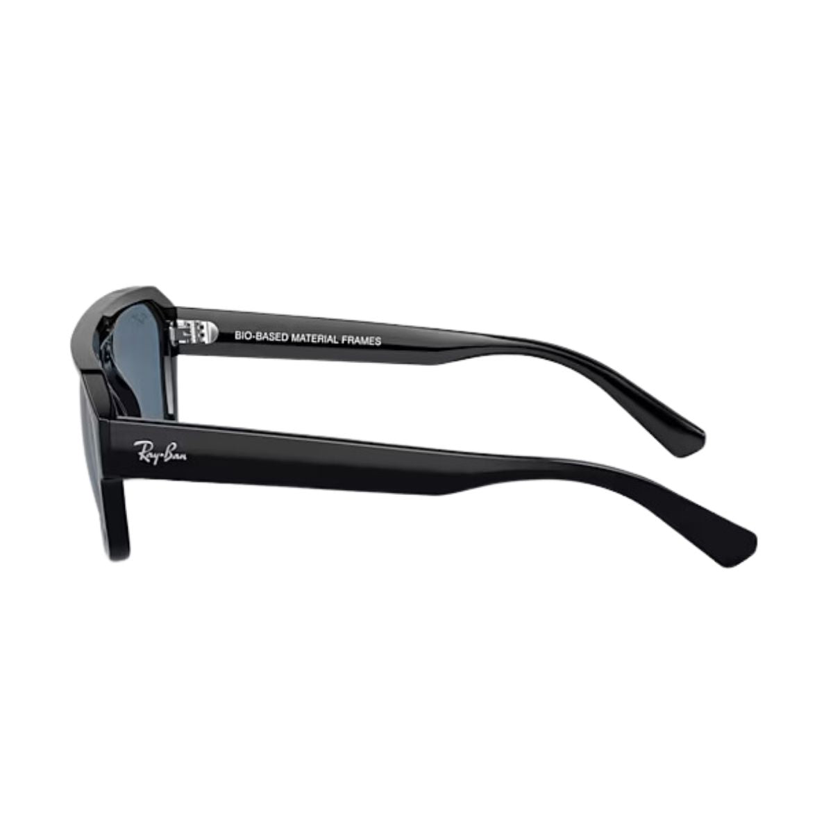 "Black RayBan square sunglasses with blue UV protection, lightweight frame online at Optorium."
