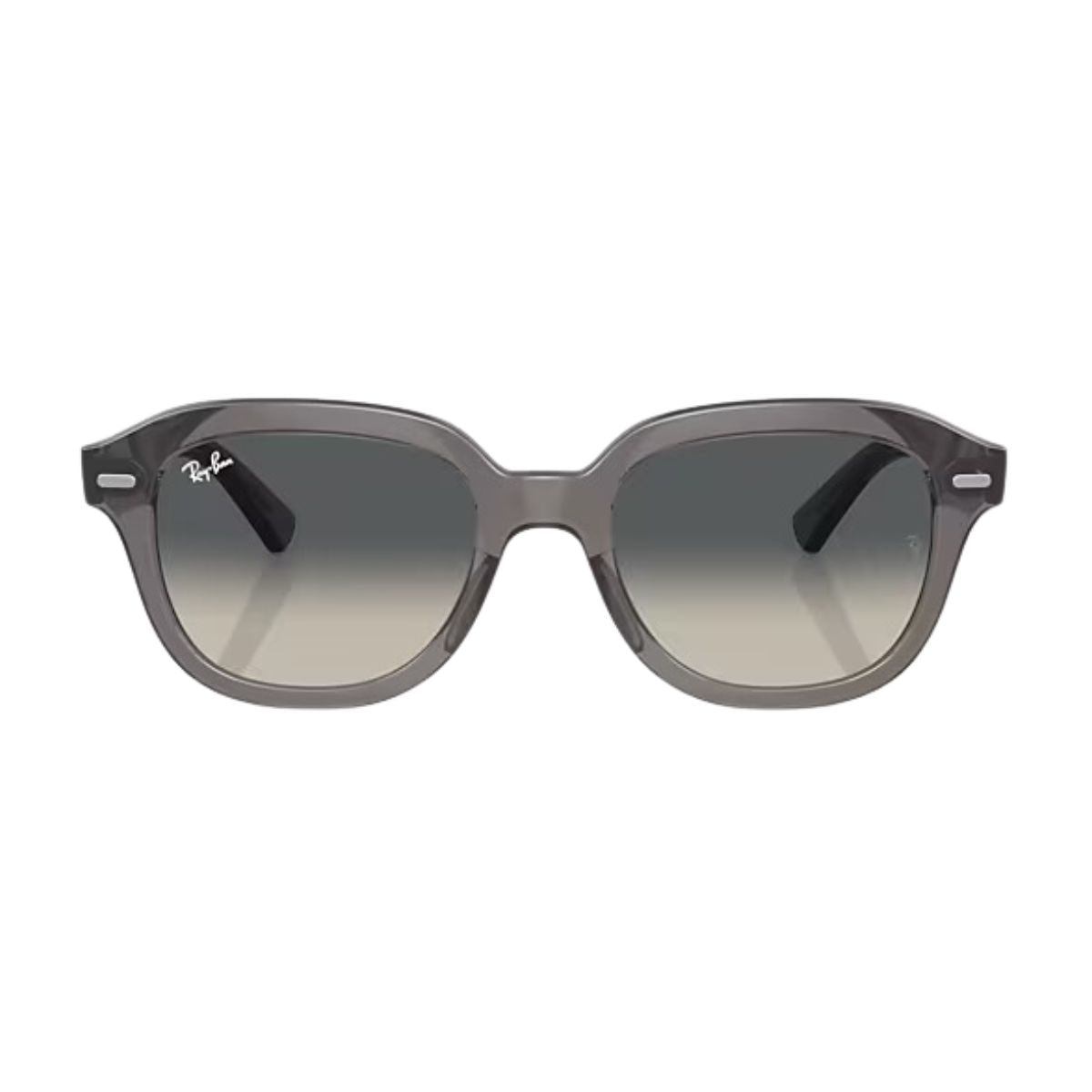 "RayBan ERIK RB4398 square sunglasses grey gradient lenses online at Optorium."
