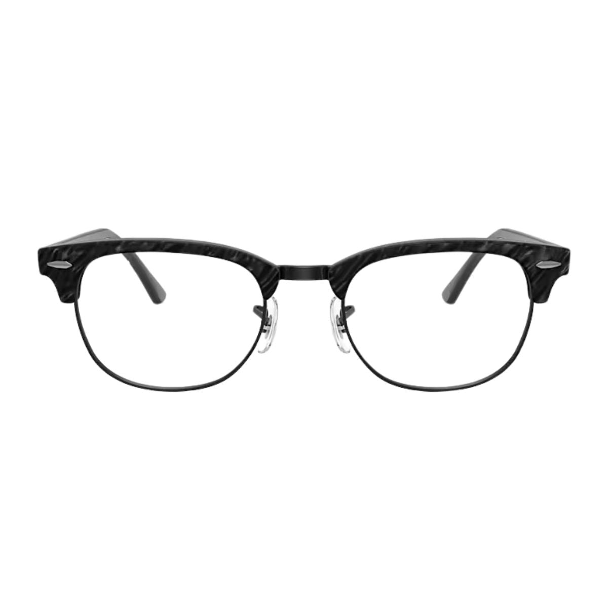 "Ray-Ban RB5154 8049 eyeglasses frame featuring a sleek polished black metal design, online at Optorium."