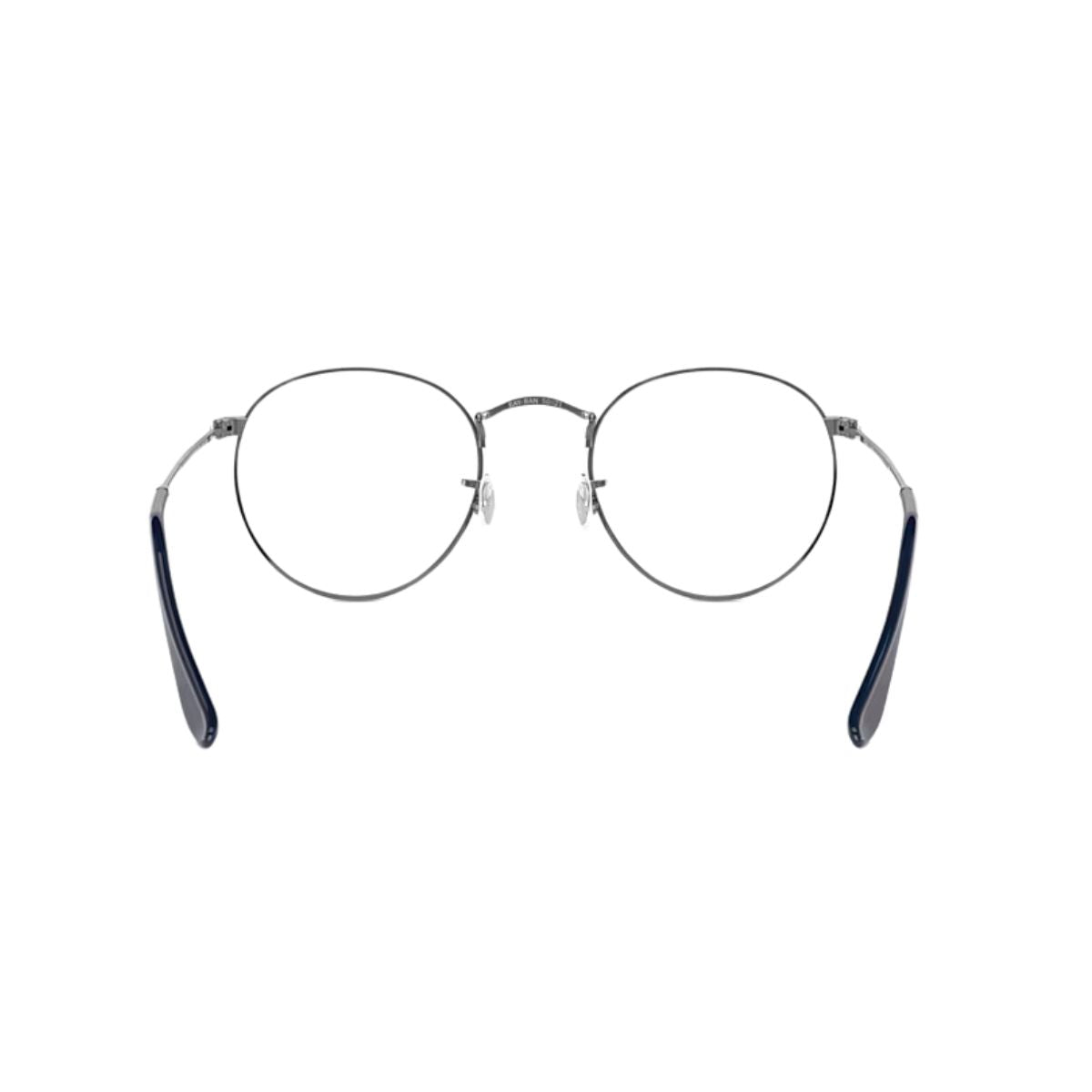 "Unisex Ray-Ban RB3447V 2502 round frame, lightweight metal, shop online at Optorium"