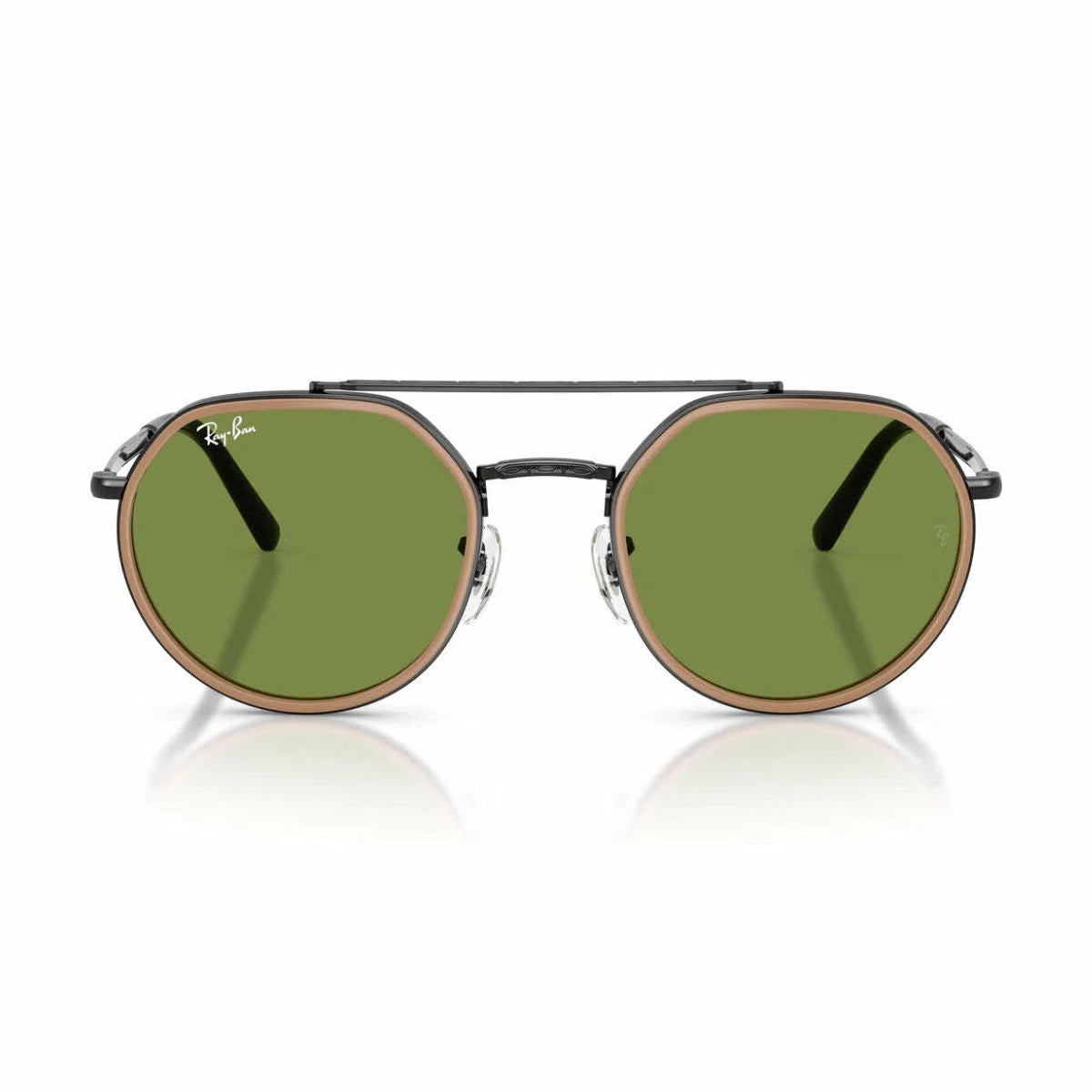 Ray-Ban RB 3765 9279/4E round sunglasses green lens