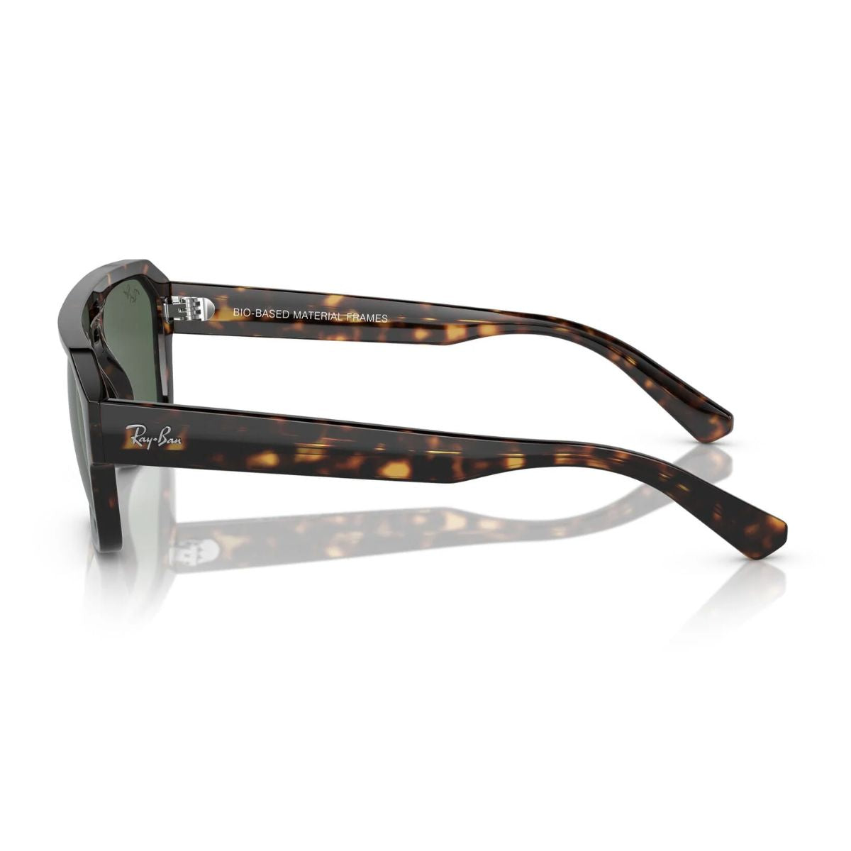 "Stylish Ray-Ban RB 4397 CORRIGAN sunglasses for men with green lenses and Havana frame | Available At Optorium"