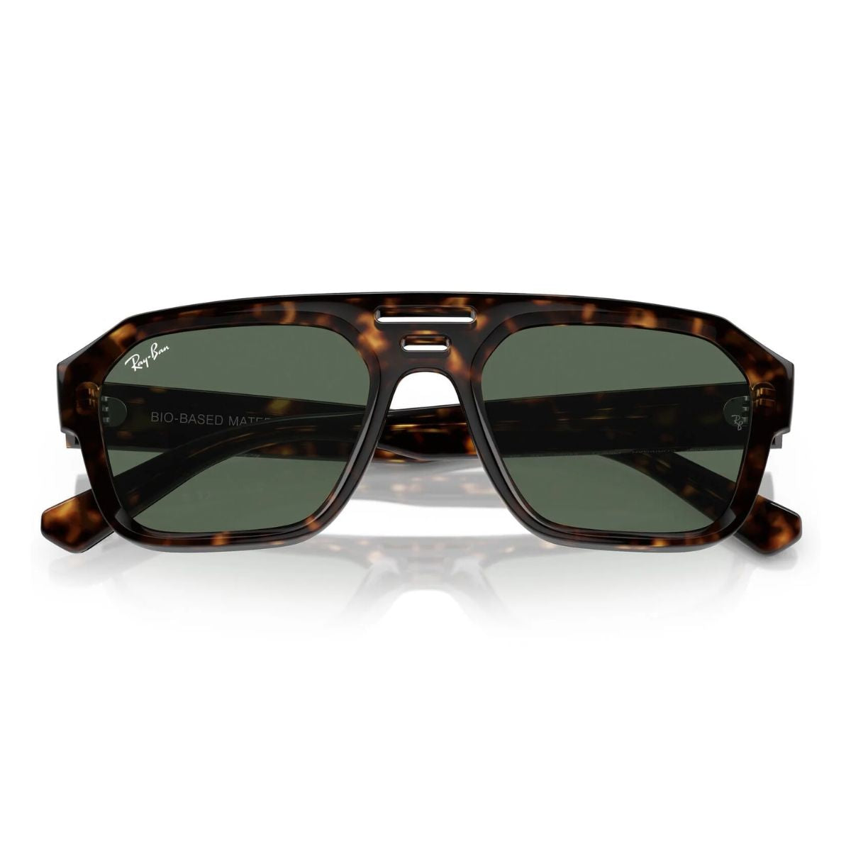 "Ray-Ban RB 4397 CORRIGAN sunglasses for men with green lenses and Havana acetate frame | Available At Optorium"