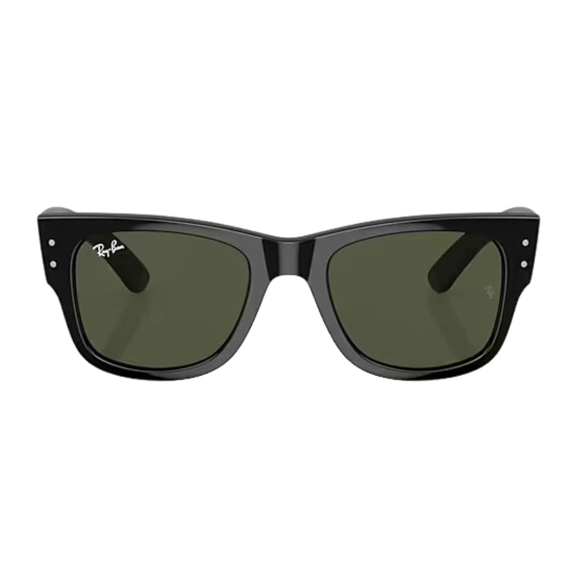 "Ray-Ban Mega Wayfarer 0840-S 901/31 sunglasses, bold frames, green lenses online at Optorium."
