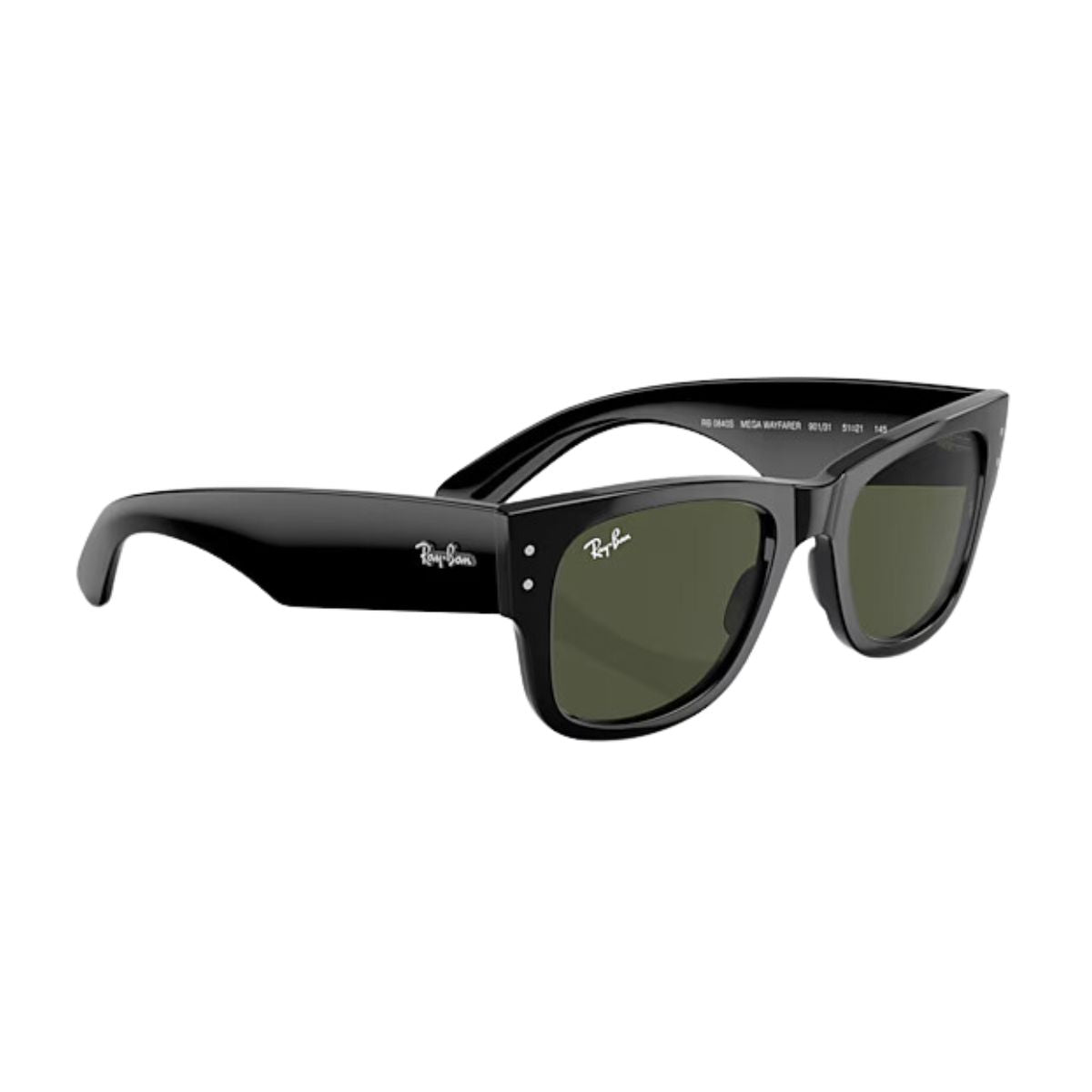 "Ray-Ban Mega Wayfarer 0840-S 901/31 sunglasses, thicker frames, UV protection lenses online at Optorium."
