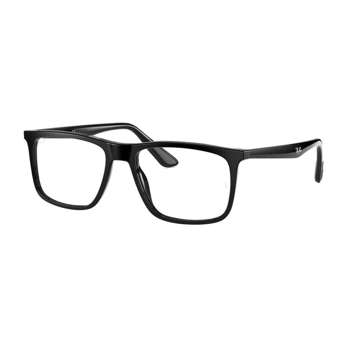 "Rayban RB5389I 2000 rectangle black full-rim eyeglasses for men and women at Optorium store."