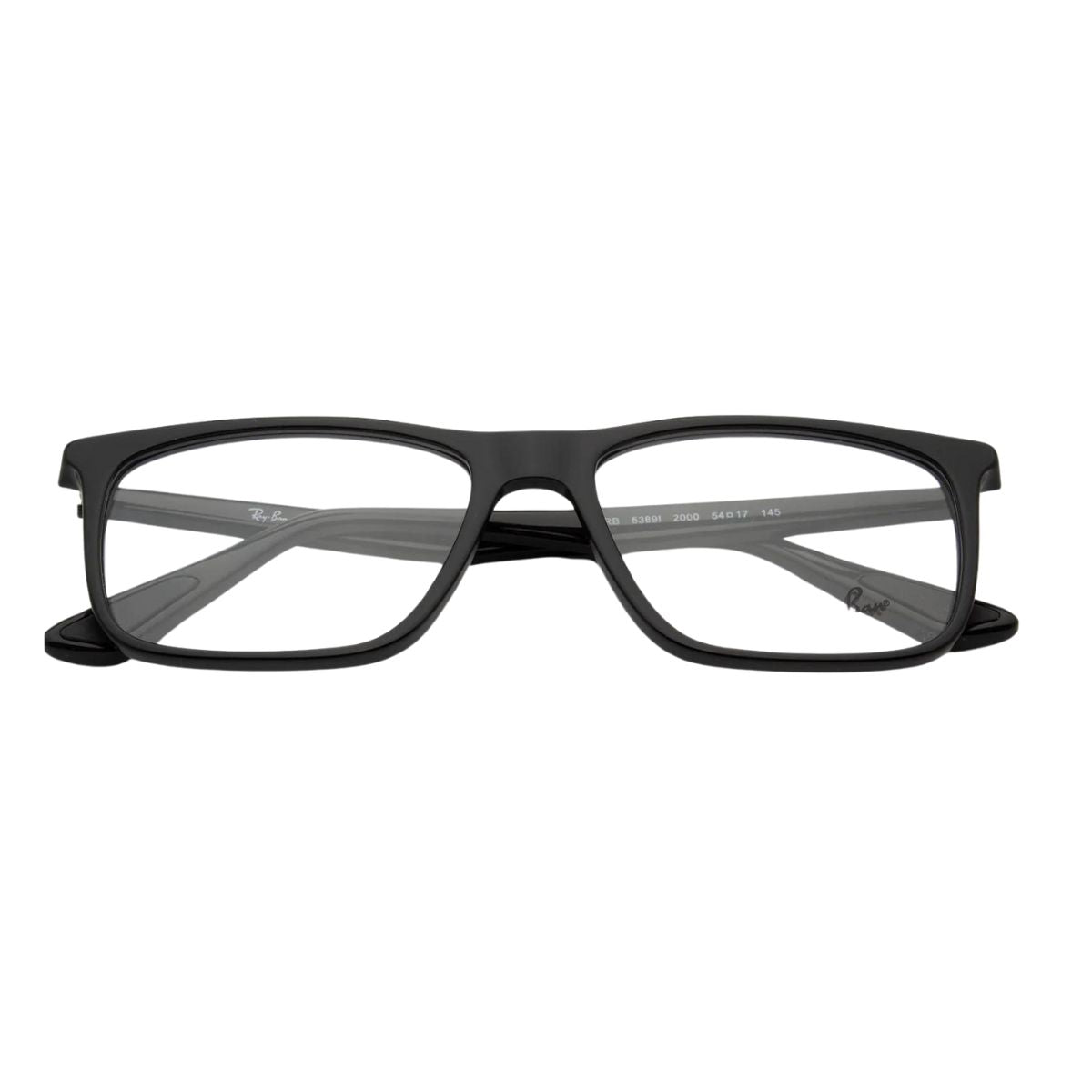 "Optorium's Rayban Frame RB5389I 2000 black rectangle full-rim unisex eyeglasses for daily wear."