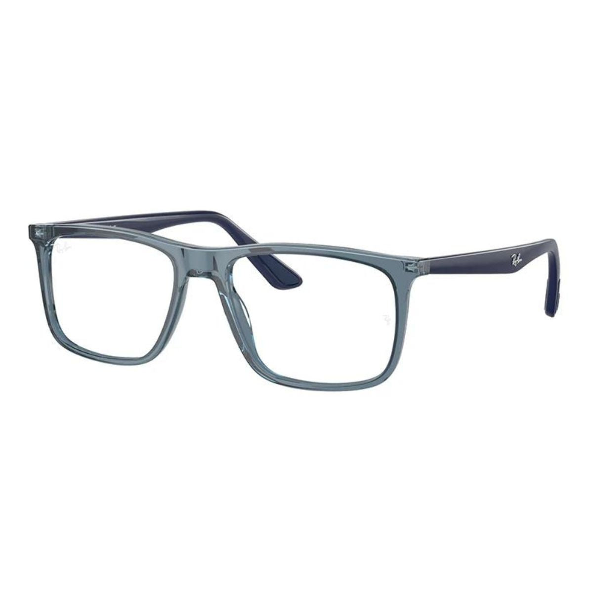 "Buy Ray-Ban RB5389I 8371 Blue Rectangle Eyeglasses Frame for Men & Women at Optorium. Shop Online."