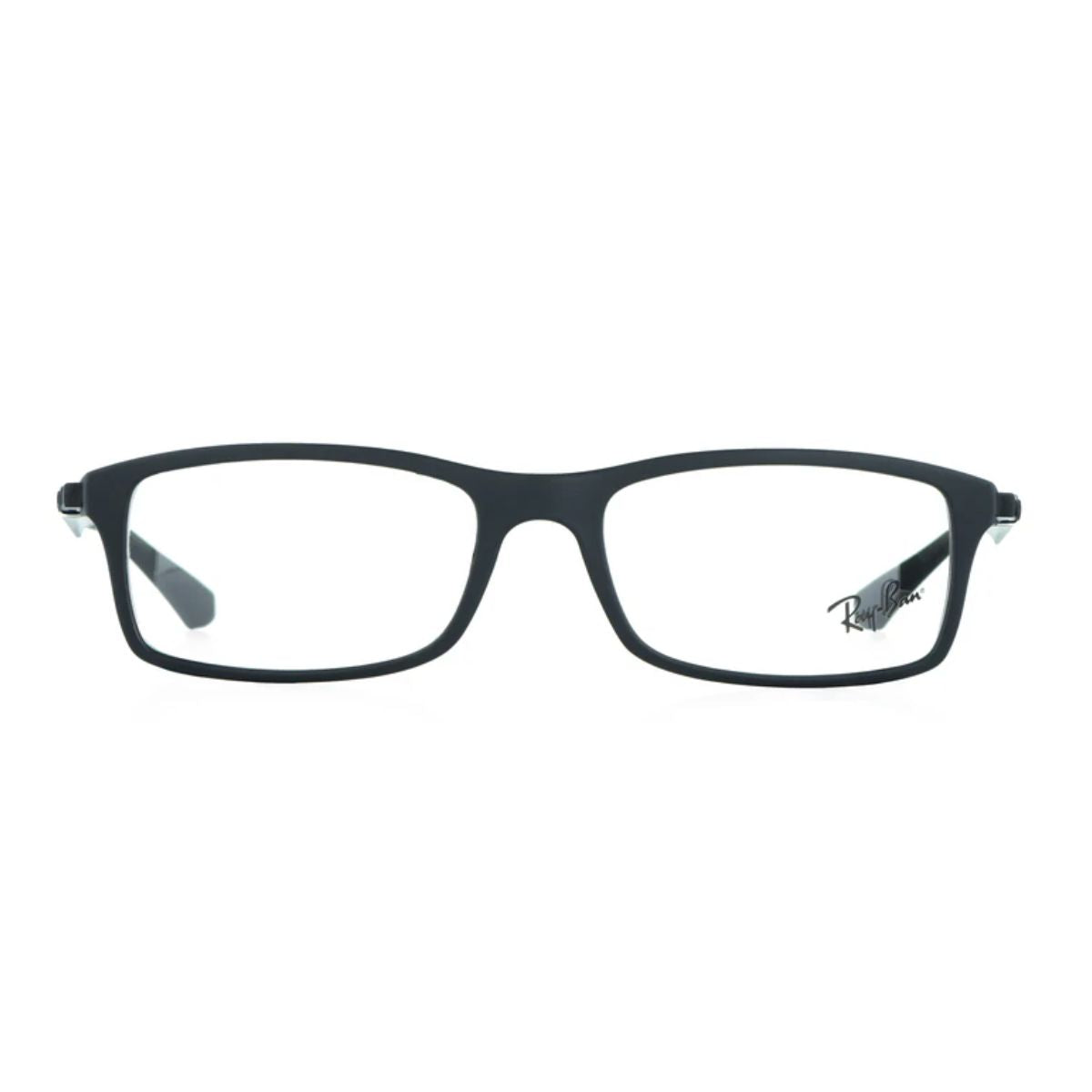 Ray-Ban Frame RB7017 5196 black rectangle eyeglasses for men & women. Stylish, lightweight optical frames perfect for prescription lenses. Available online at Optorium.