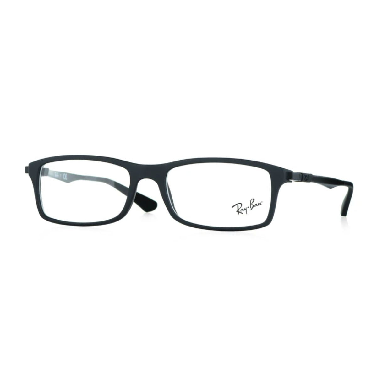 Trendy Ray-Ban RB7017 5196 black rectangle glasses. Best Ray-Ban eyewear for men & women, offering comfort, durability, and a sleek look. Shop now at Optorium.