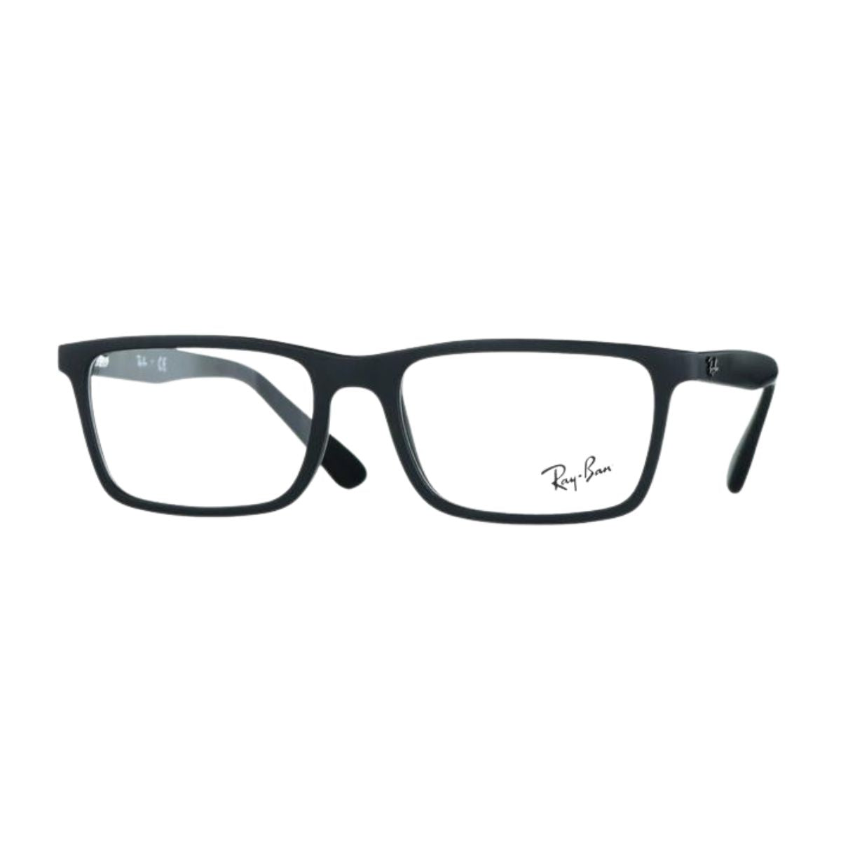 "Shop Ray-Ban RB7091I 5196 Matte Black Rectangle Eyeglasses Frame for Men & Women at Optorium."