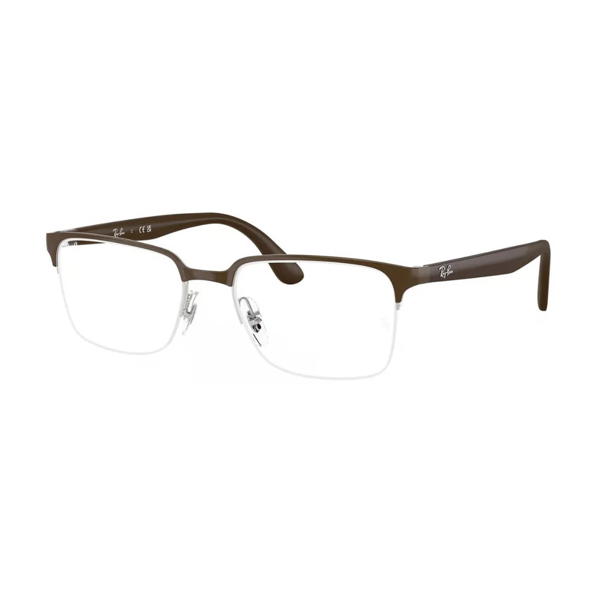 Stylish Ray-Ban RB 6540I 3195 rectangle eyeglasses in brown acetate frame for men and women – Order online Optorium