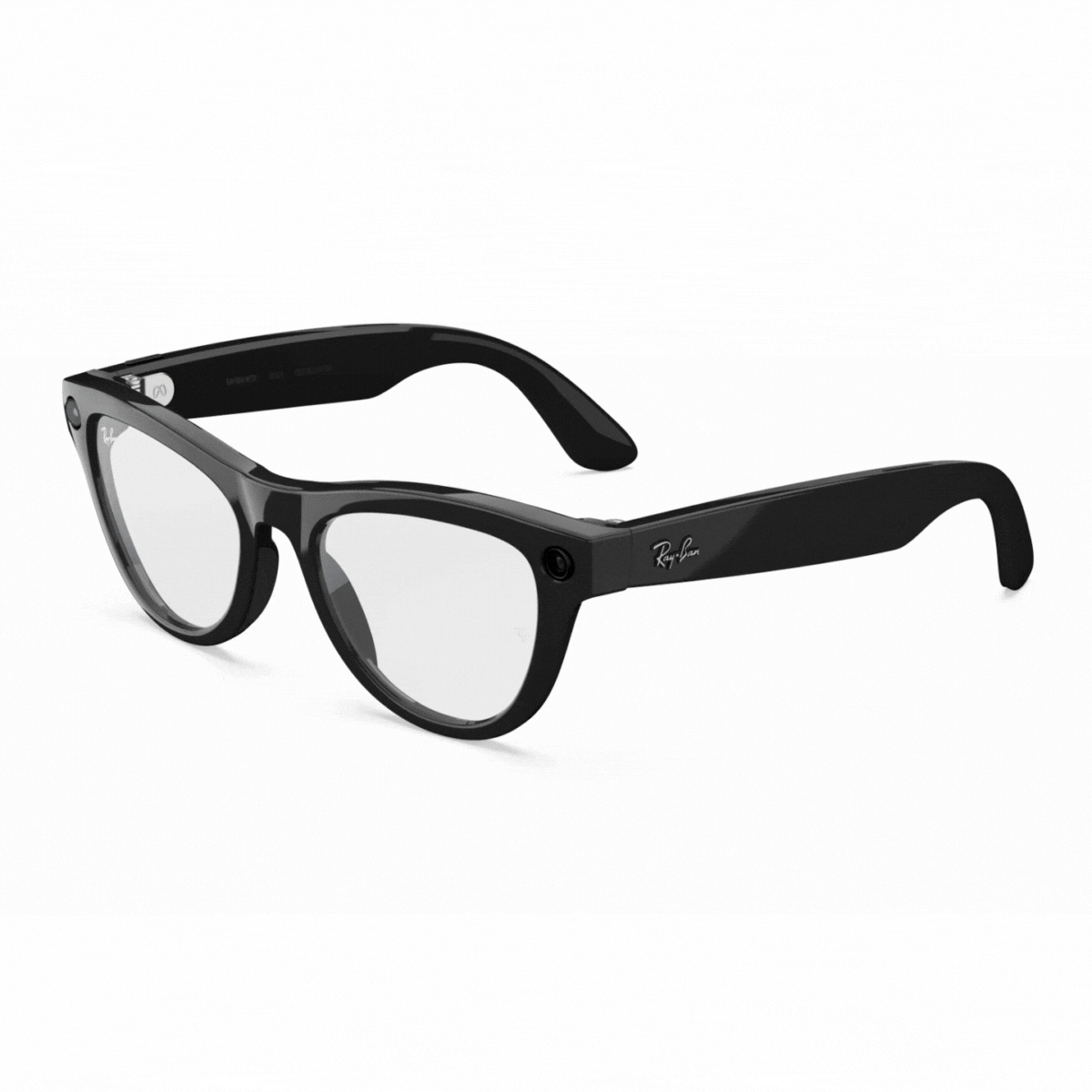 Smart AI glasses by Meta Ray-Ban, Ray-Ban Meta Glasses Gen 2 shiny black color RW 4014 Skyler smart AI Glasses at Optorium.