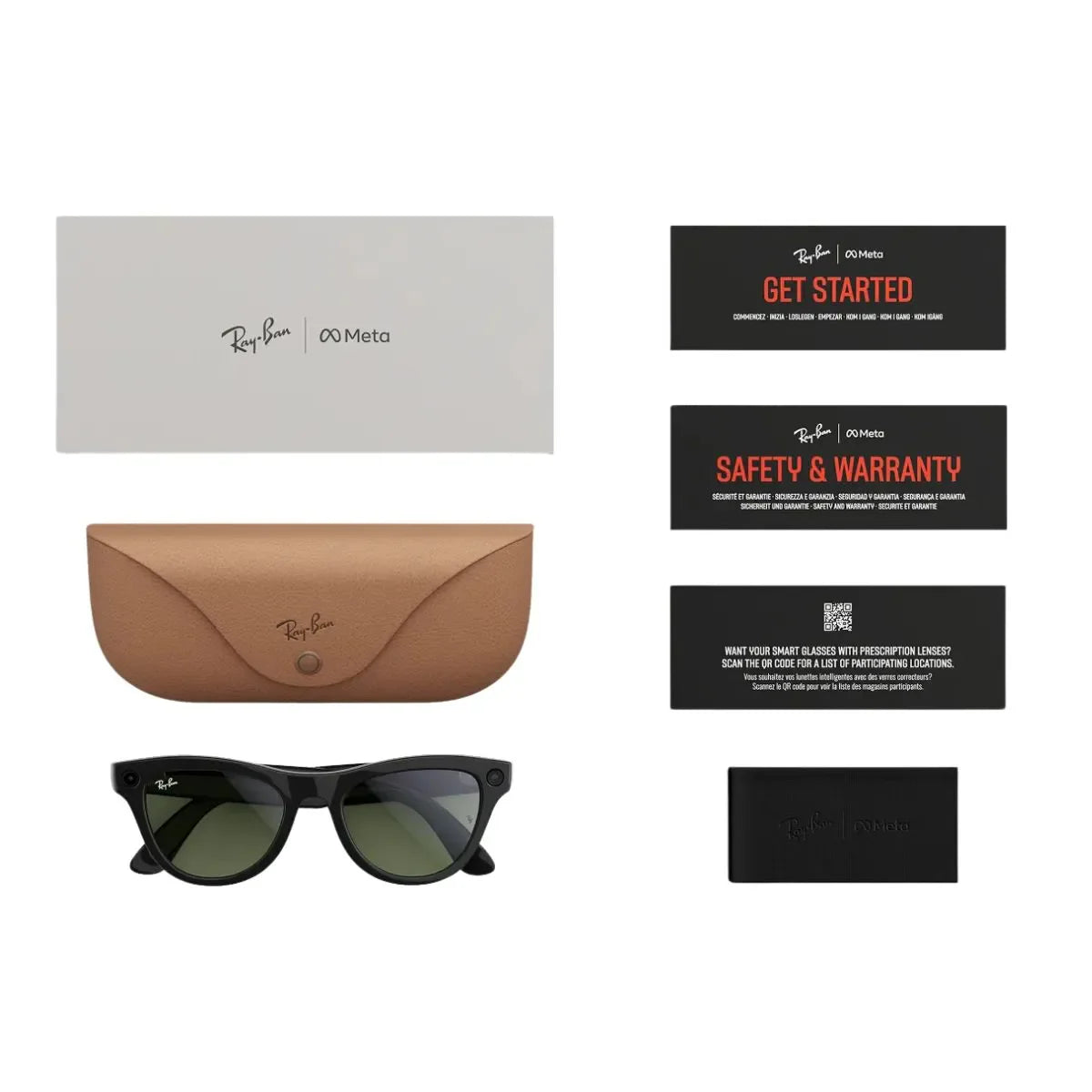 Ray-Ban Meta Glasses Gen 2 with advanced AI features, G15 green lenses, and sleek shiny black frame. Shop Ray-Ban Meta smart glasses online at optorium.