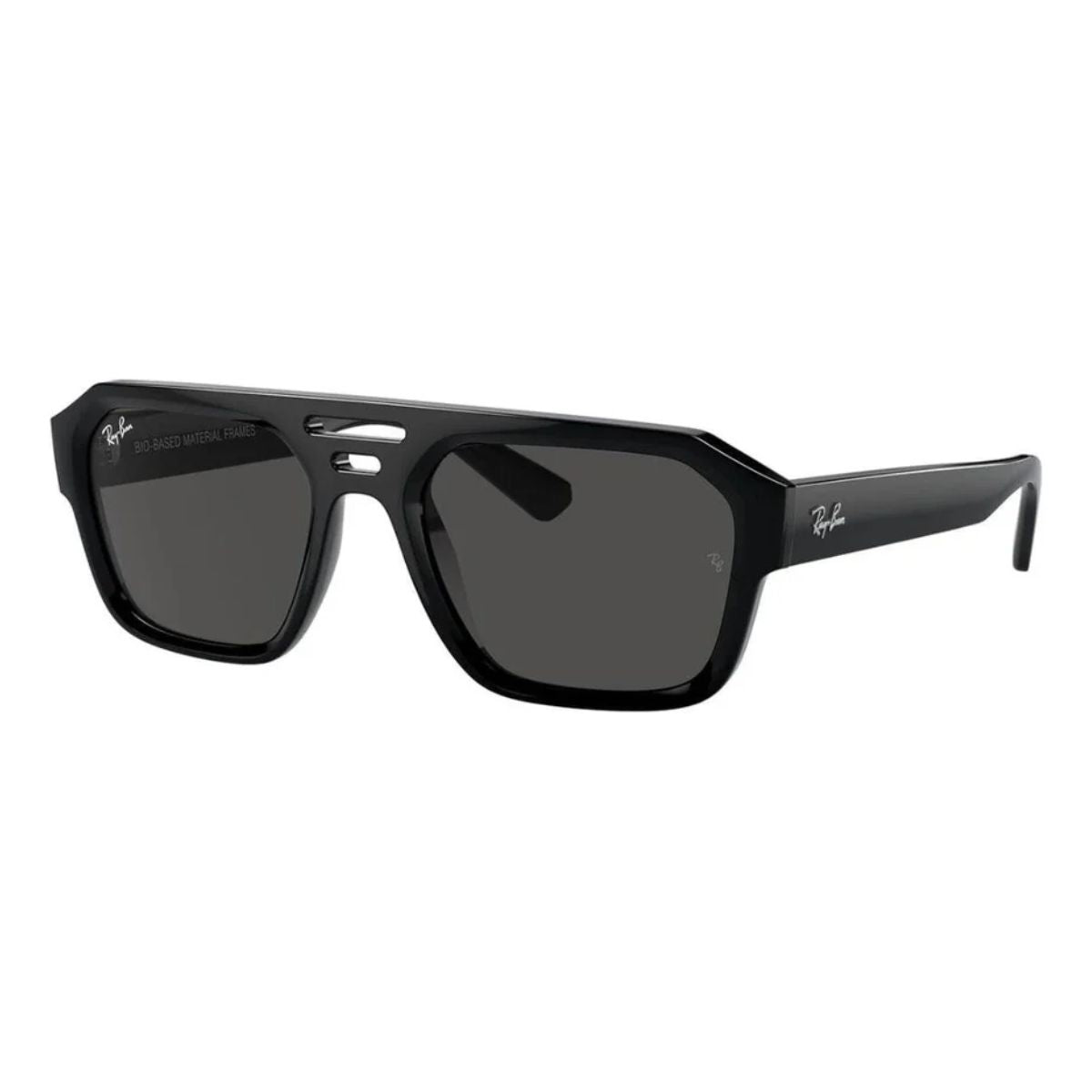 "Ray-Ban RB4397 6677/71: Aviator sunglasses, black plastic frame, dark green UV-protected lenses, 145mm arms."