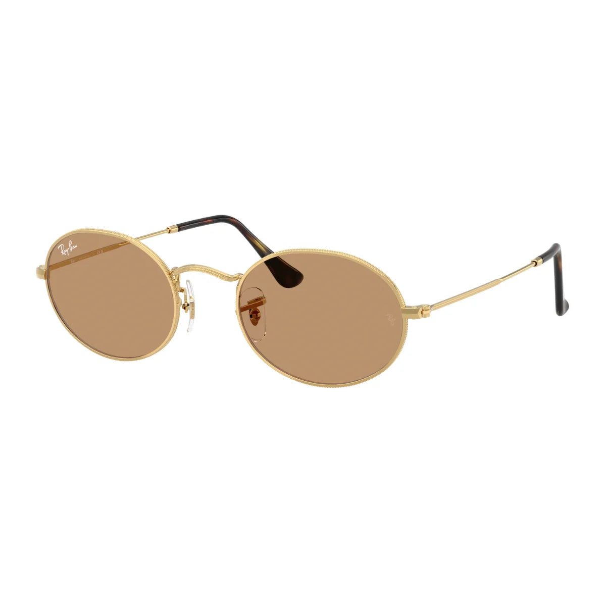 Stylish Ray-Ban sunglasses RB 3547 001 featuring a sleek oval shape and gold metal frame – Optorium
