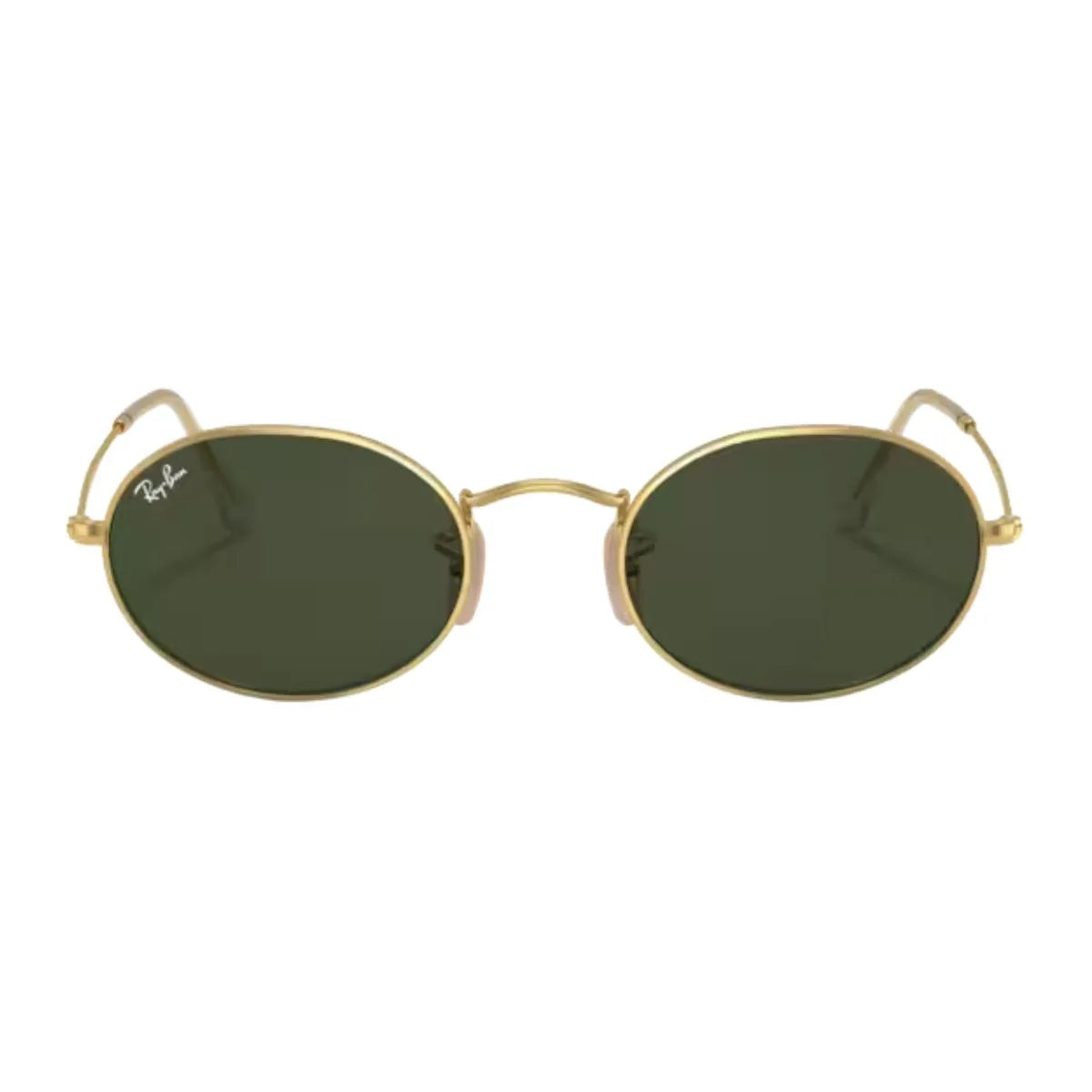 Authentic Rayban Sunglass RB 3547 001/31 gold color oval shape sunglasses with premium Rayban UV protection, stylish Rayban brand shades for men & women online at Optorium.