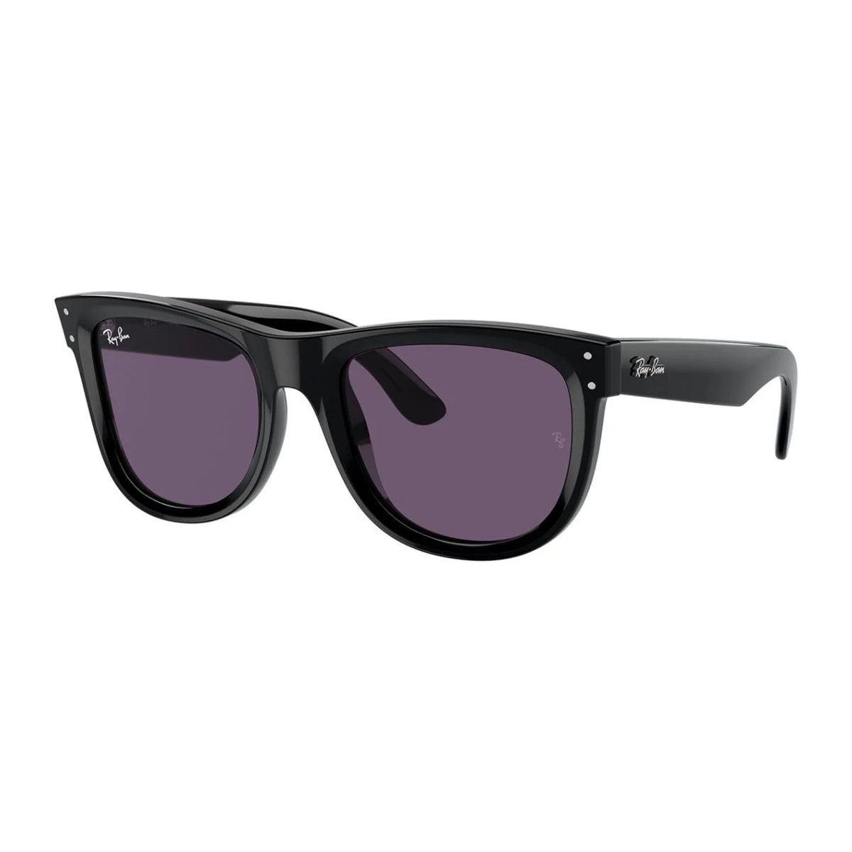 "Stylish Ray-Ban RB R0502S 6677/1A Wayfarer Reverse sunglasses with bio-nylon frame, polarized violet lenses, and anti-glare coating – Optorium"