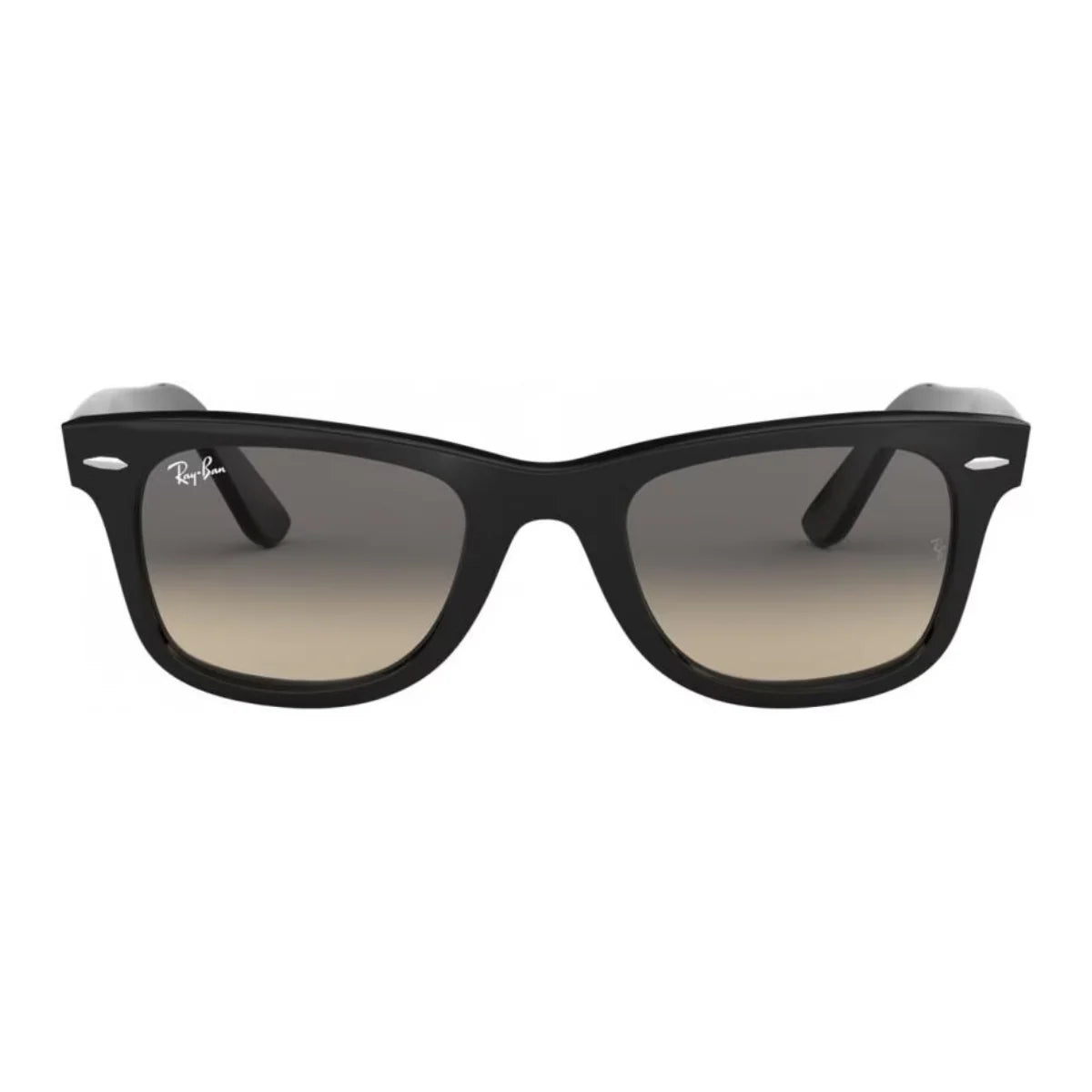 RayBan Wayfarer shades RB2140 901/32 black square sunglasses with gradient grey lenses — Optorium
