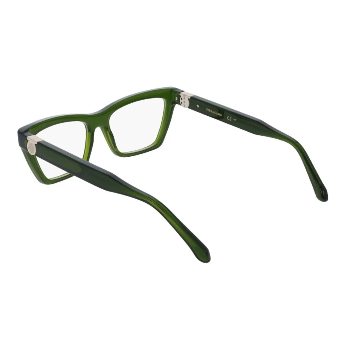 Buy luxury Ferragamo eyeglasses women’s collection. Elegant green Salvatore Ferragamo cat eye frame SF 3021 317 trending designer optical eyewear online at Optorium.