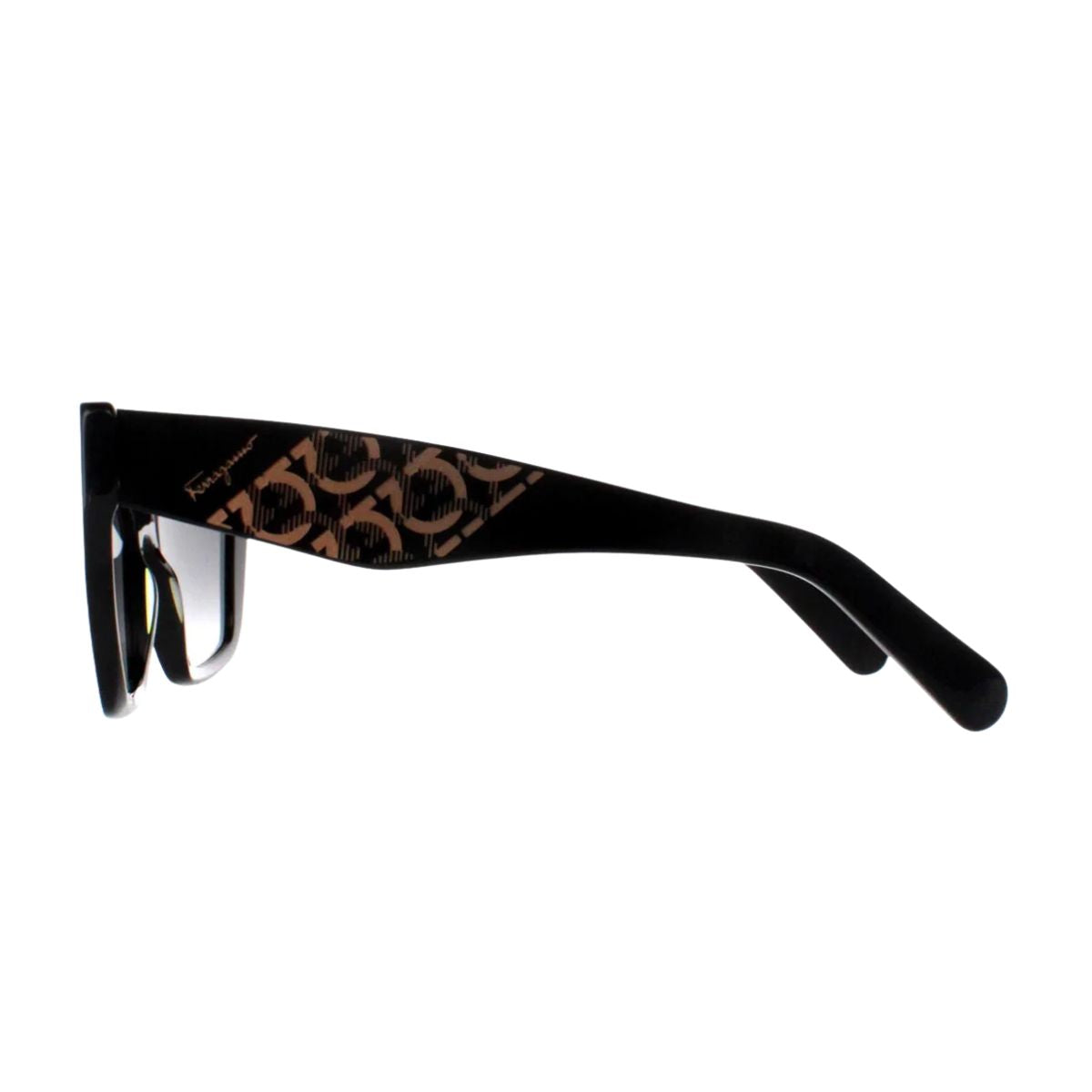 "Ferragamo SF1081SE 001 stylish black cat-eye sunglasses for women, a must-have designer accessory with UV protection, available online at Optorium Gachibowli & more."
