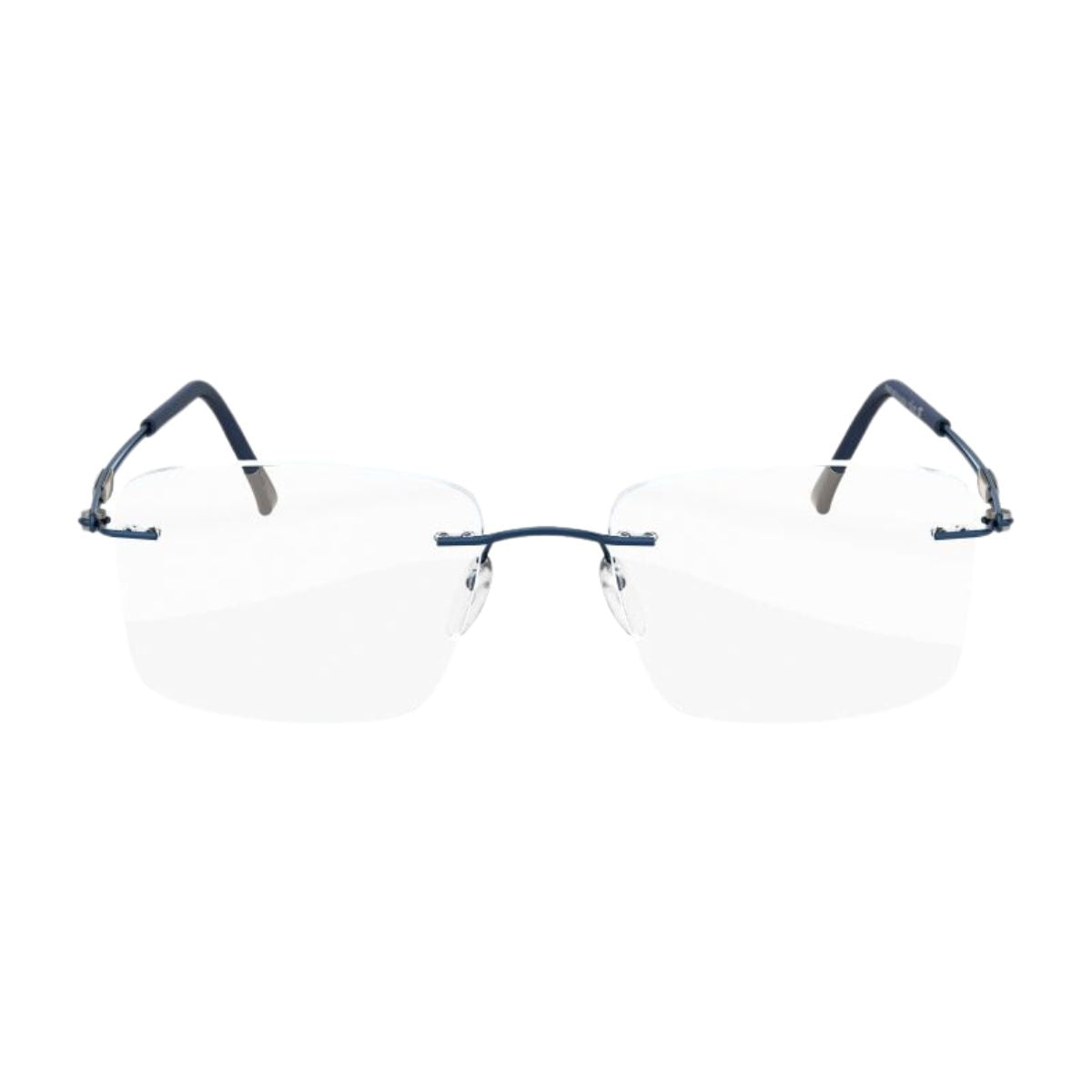 "Silhouette 5521 EY 4540 blue rimless frame available online at Optorium."