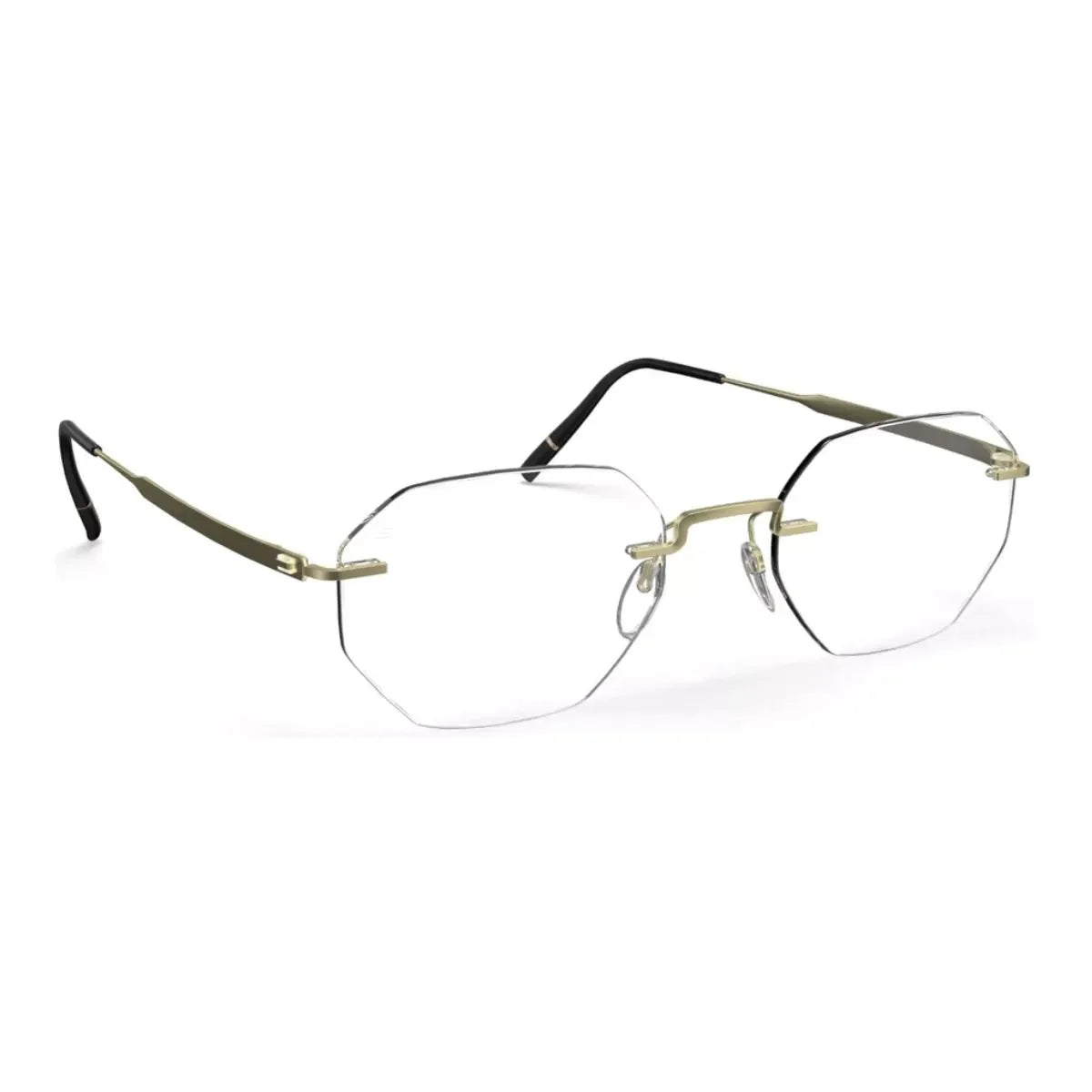 Silhouette of glasses in model 5586 8540, matte gold silhouette prescription glasses designed for comfort, sleek silhouette mens glasses and high-quality optical frames for daily wear optorium.