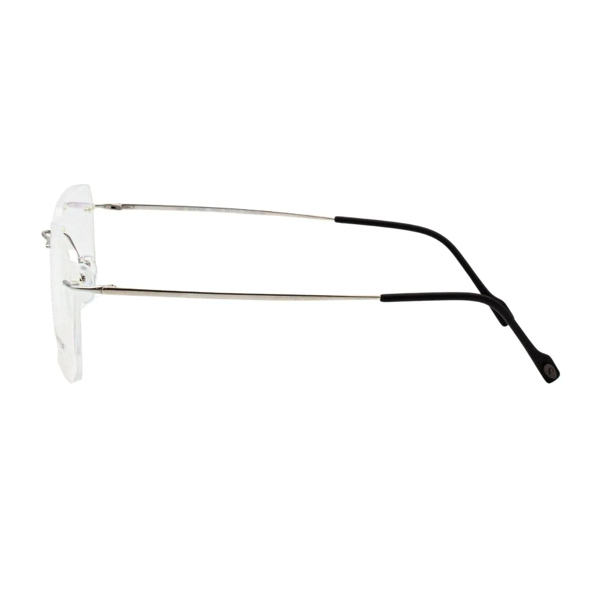 Stepper Spectacles SI-83430 F020 rimless rectangle silver titanium eyeframe for men. Lightweight Stepper eyewear offering premium quality and timeless design at Optorium.
