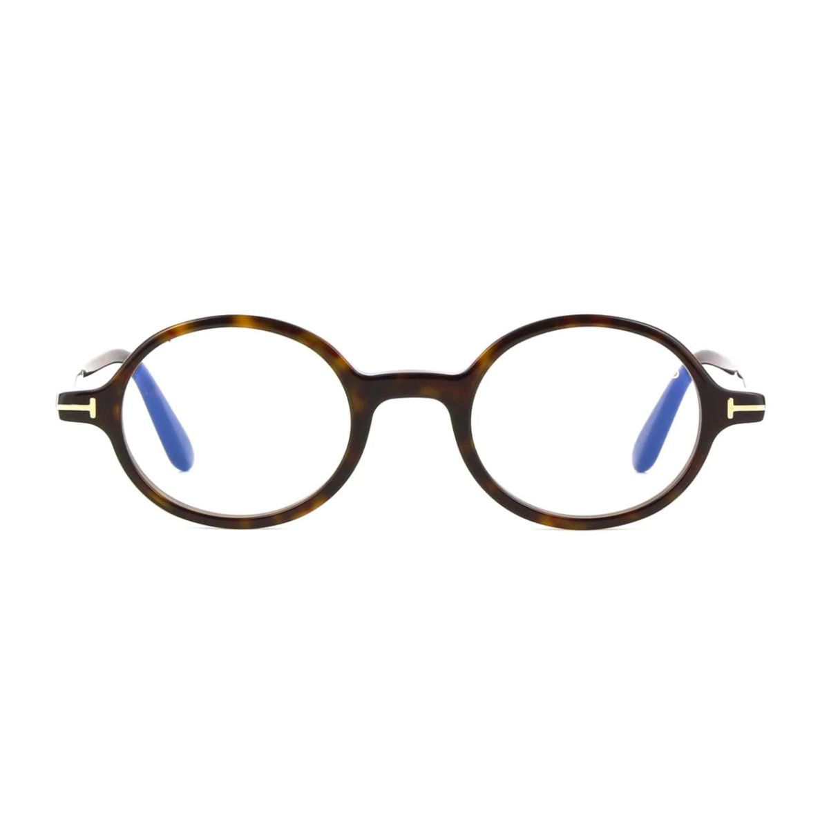 "Tom Ford TF 5975 B 052 round eyeglasses frame, stylish Havana color online at Optorium."
