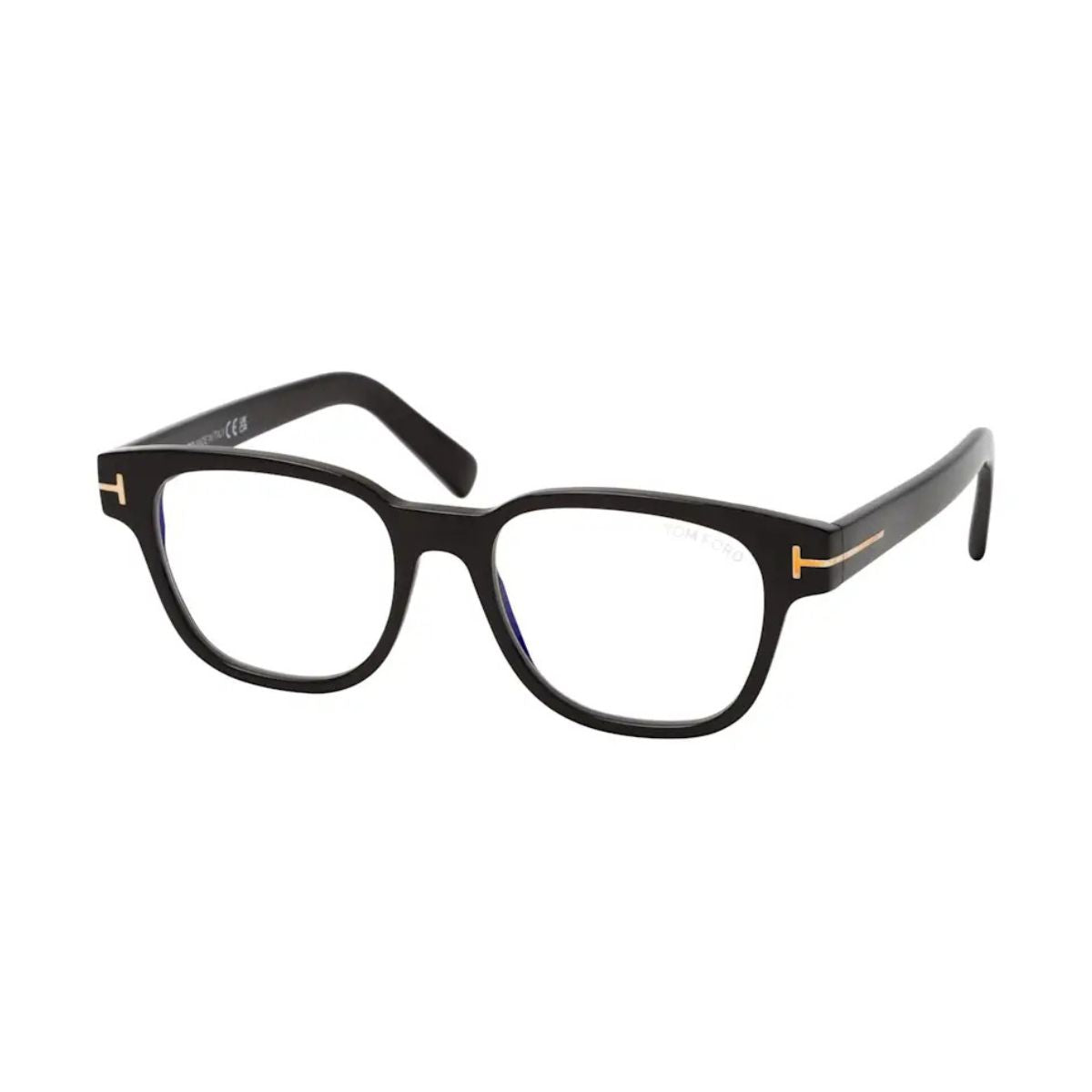 "Lightweight Tom Ford TF 5977 B 001 black eyeglasses frame for men, available online at Optorium."
