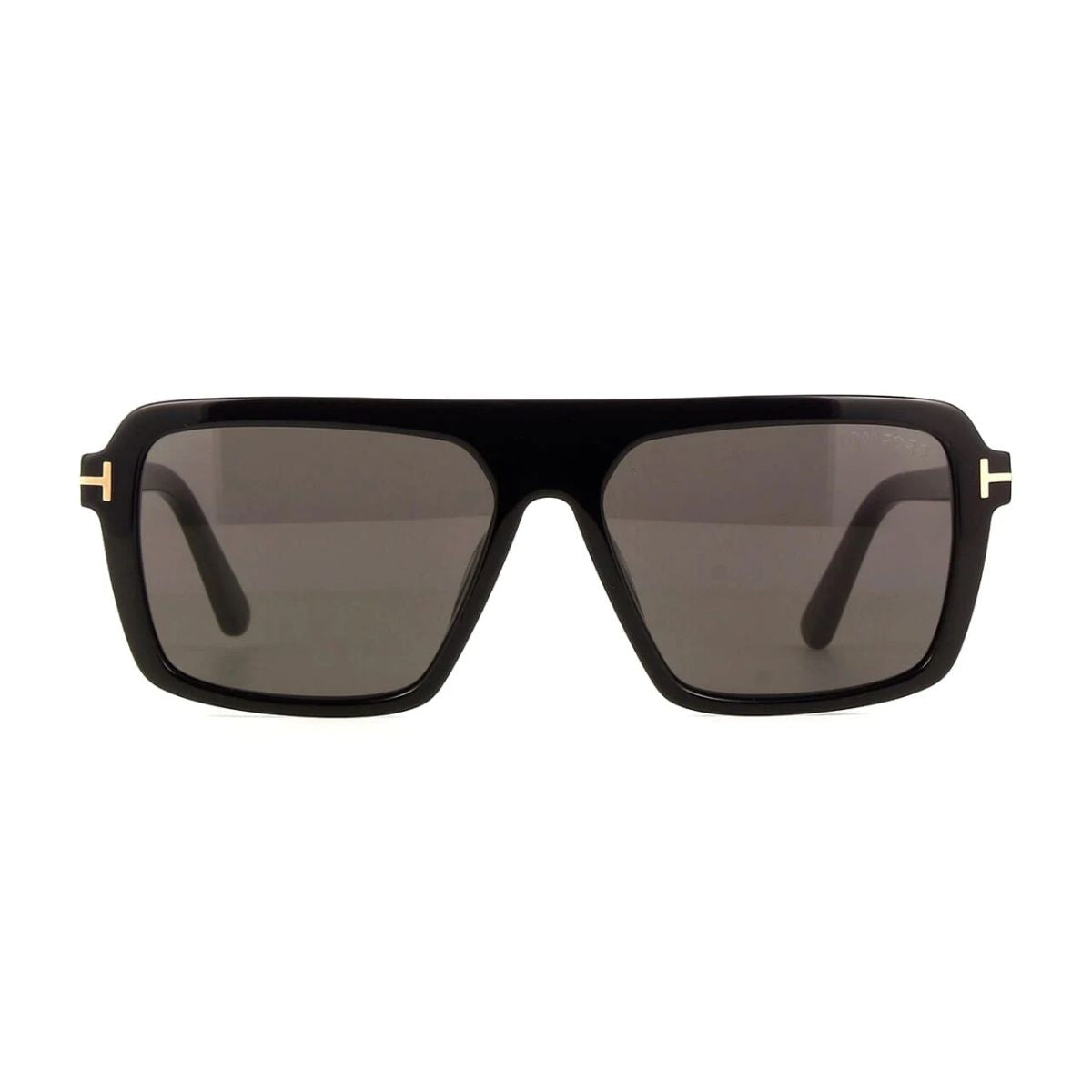 "Tom Ford Vincent TF 1176 black sunglasses with grey UV lenses, stylish eyewear online at Optorium."
