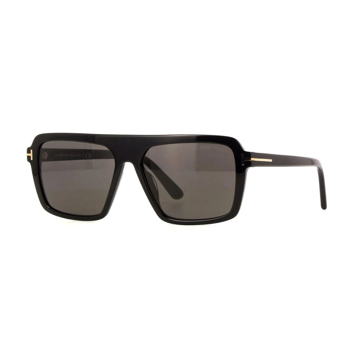 "Black Tom Ford sunglasses for men with grey UV protection lenses, lightweight frame online at Optorium."
