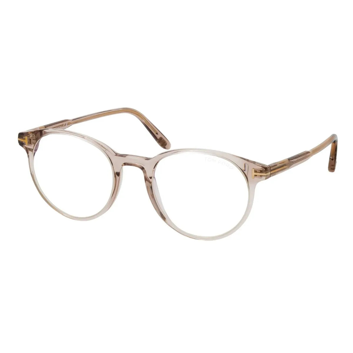 Tom Ford TF5965 B 045 cat-eye optical frame trendy beige transparent frame for women. Find luxury eyewear online at Optorium today.

