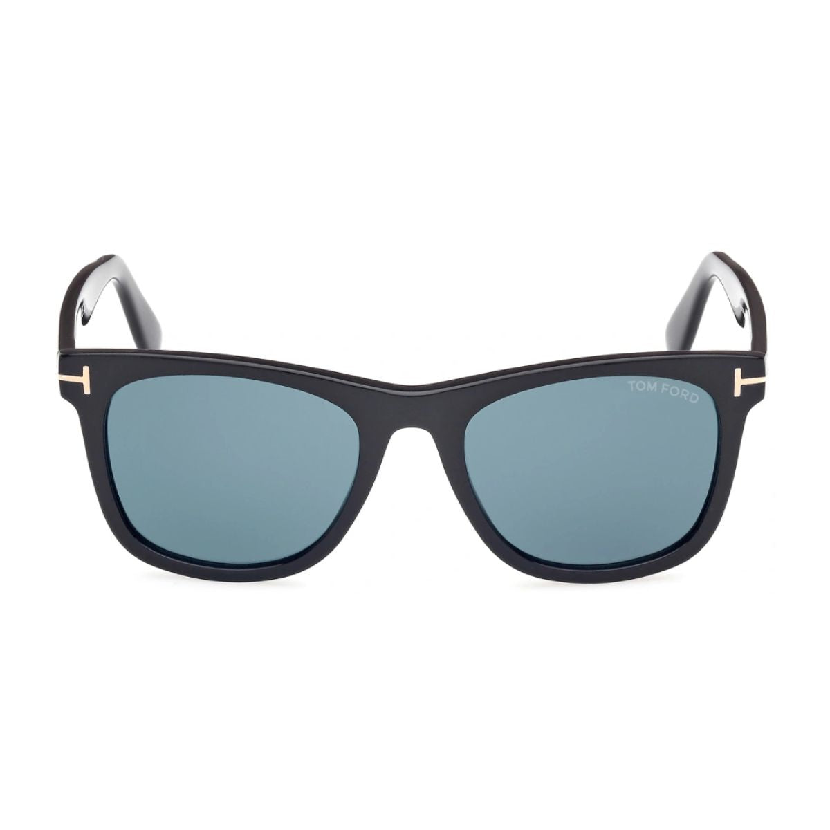"Tom Ford Kevyn TF 1099 ECO 01N: Black/gold acetate frame, 52mm, green polarized lenses, stylish look."