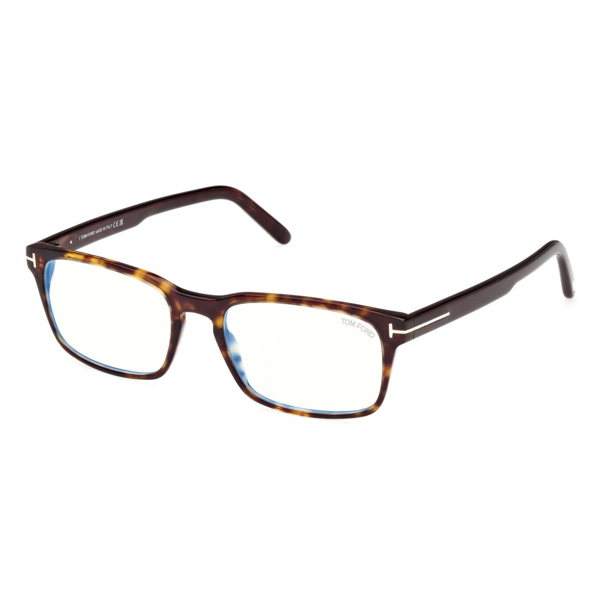 "Tom Ford TF 5938 052 frame, stylish rectangular-shaped Havana optical glasses for men, available online at Optorium."