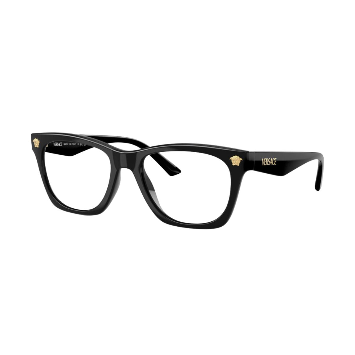 "Stylish black Versace 3363-U GB1 frame for prescription glasses, available online at Optorium."
