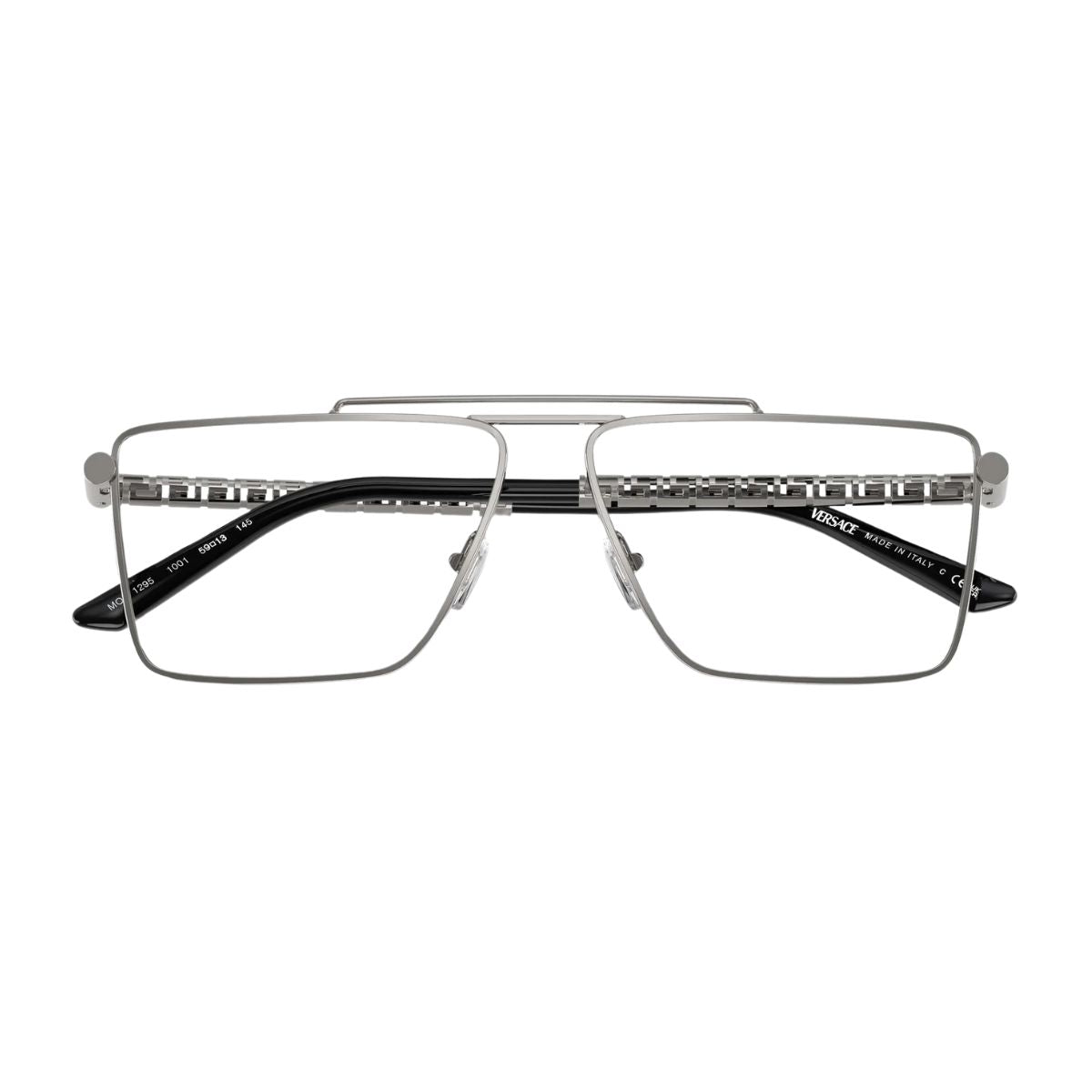 "Versace 1295 1001 full-rim optical frame for men blends style and function, online at Optorium."
