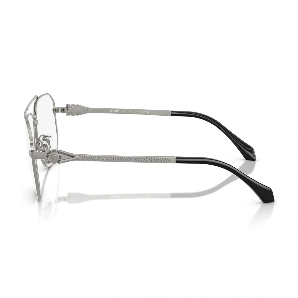 Authentic Versace Frame 1307 1001 men’s prescription eyeglasses crafted from durable metal, shop now at Optorium.