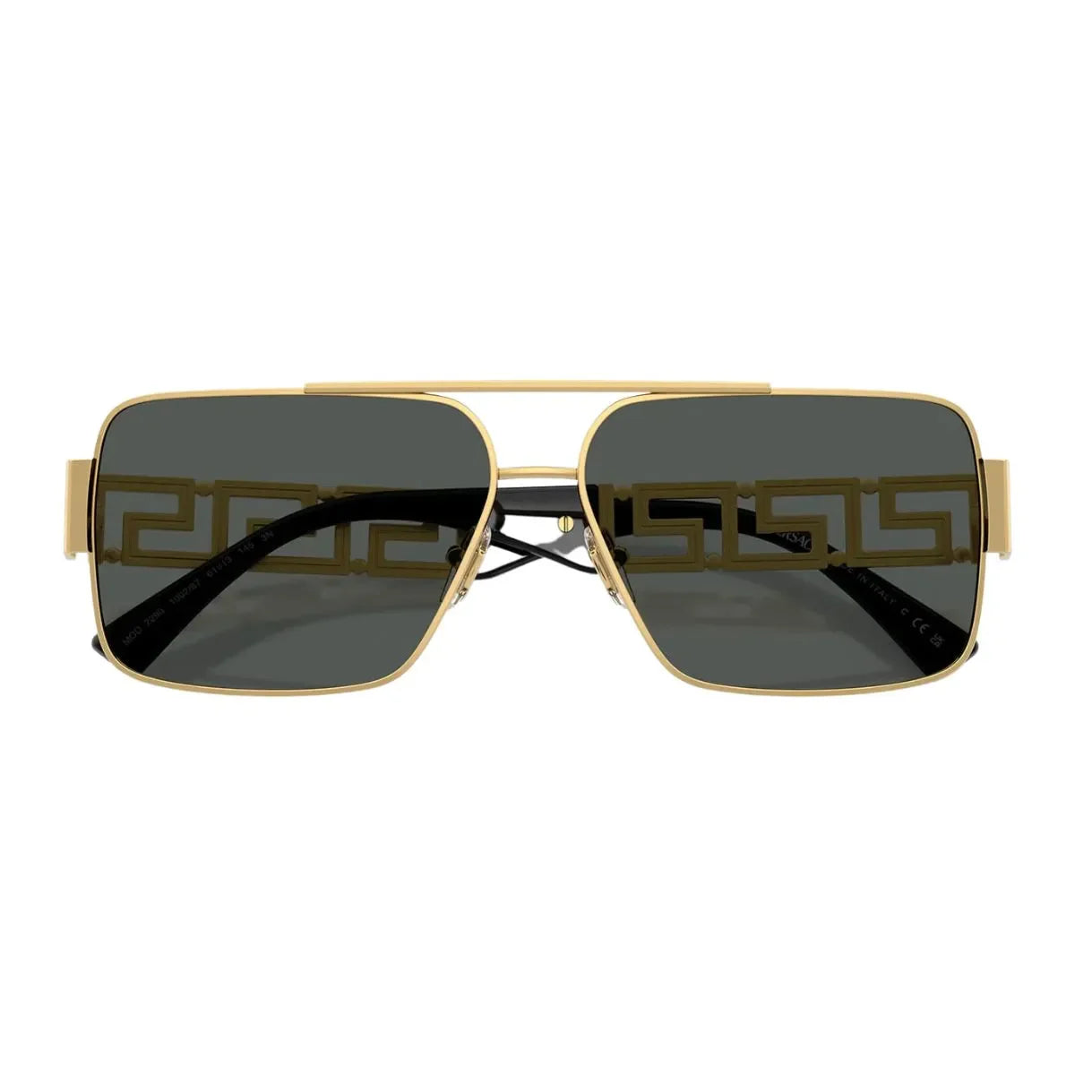 Premium Versace rectangle sunglasses 2290 1002/87 with UV protection shades, Versace eyewear for men and women, stylish gold color Versace sunglasses trending online optorium