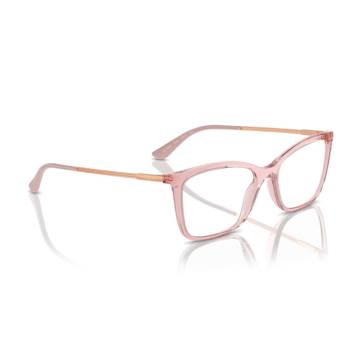 "Elegant Vogue 5563 2939 optical frame in pink for women online at Optorium."
